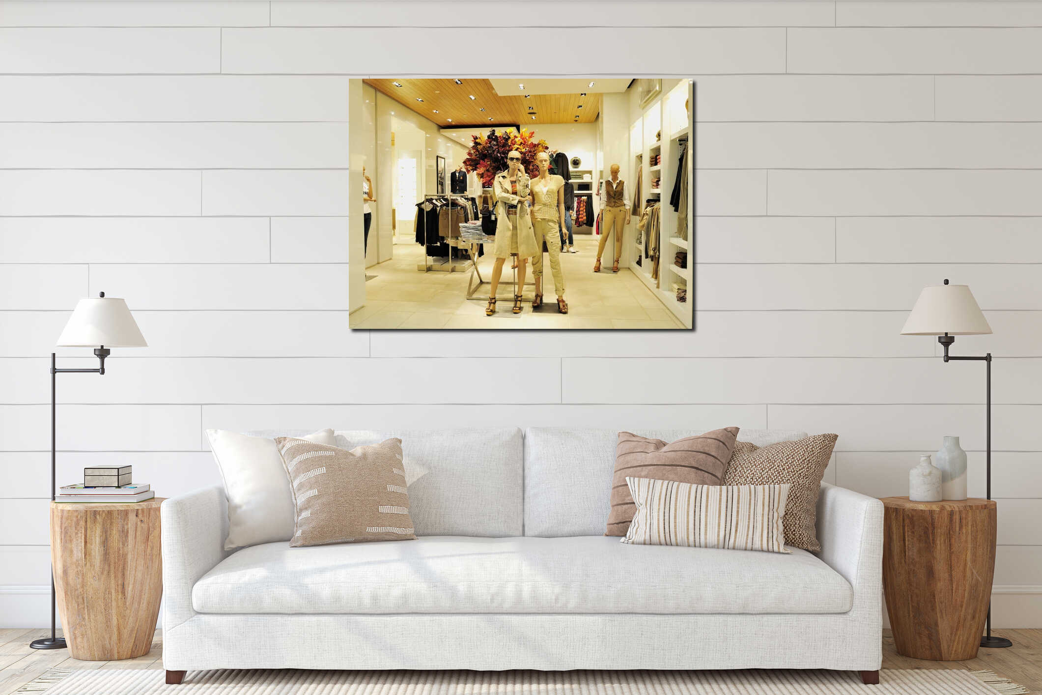 Canvas hanging interior mockup