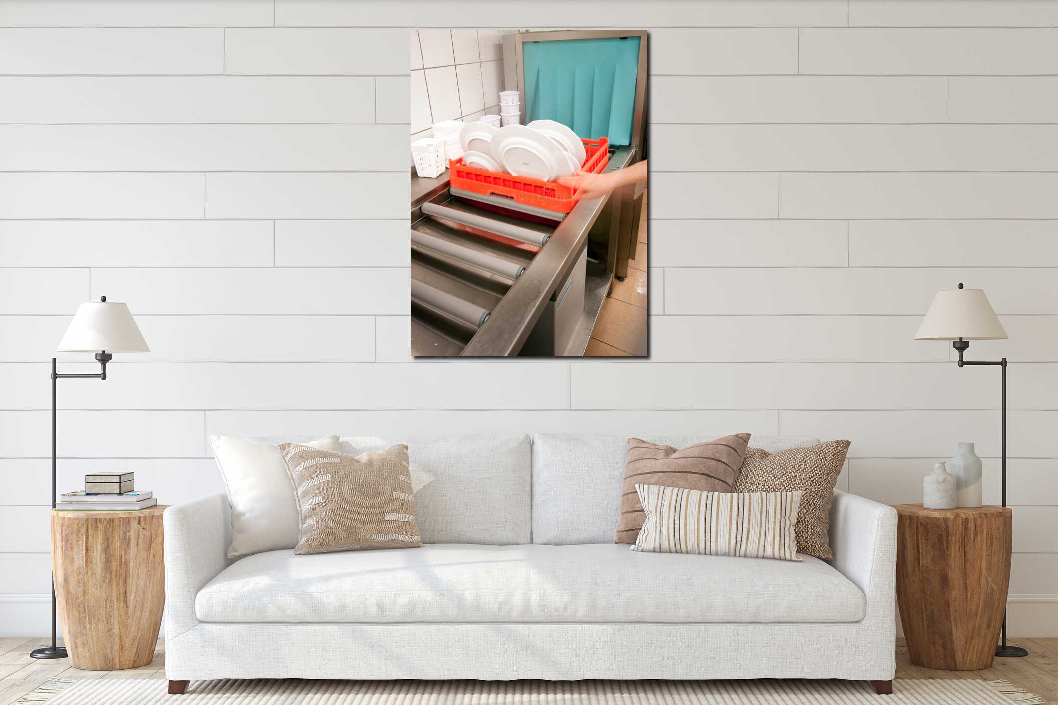 Canvas hanging interior mockup