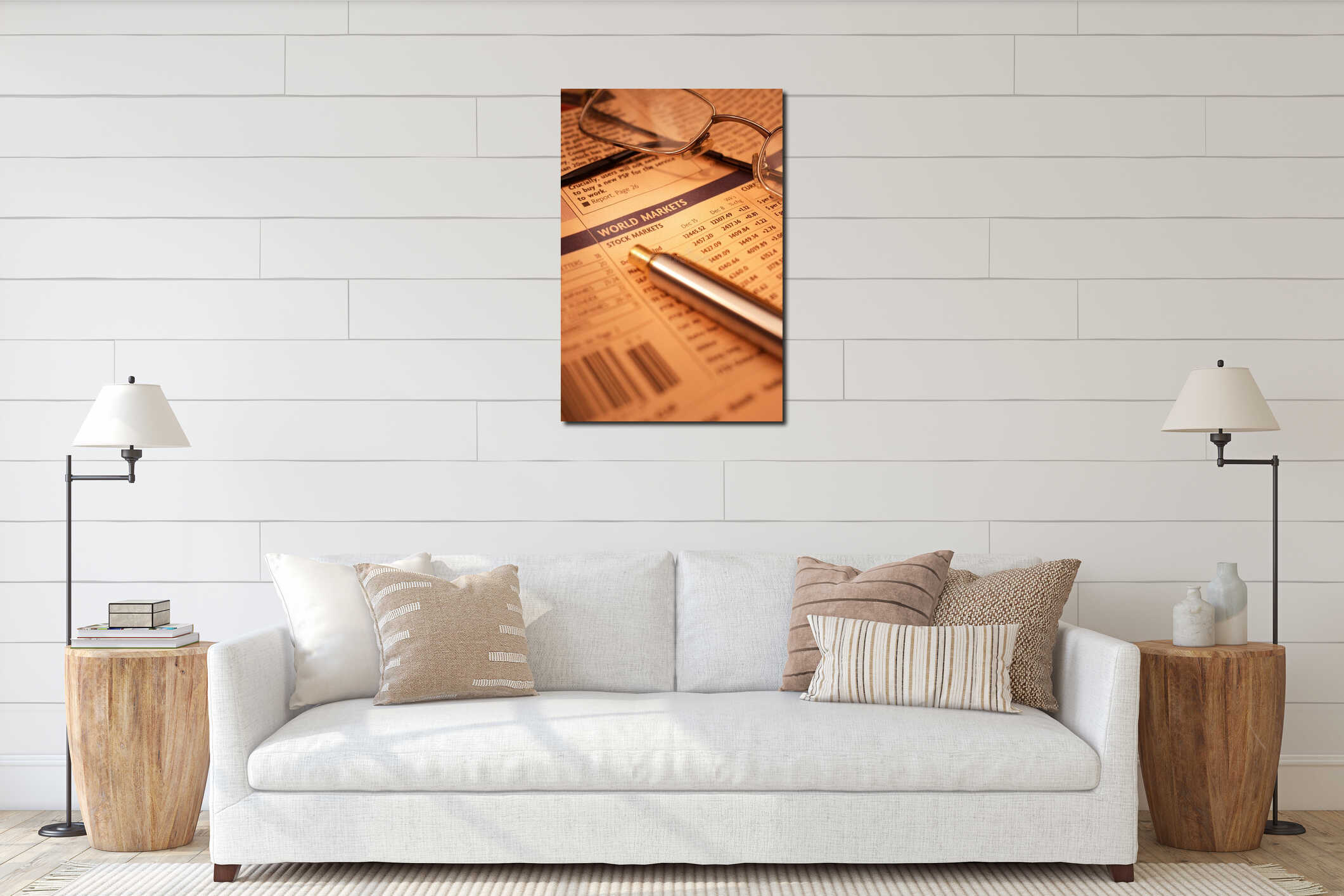 Canvas hanging interior mockup