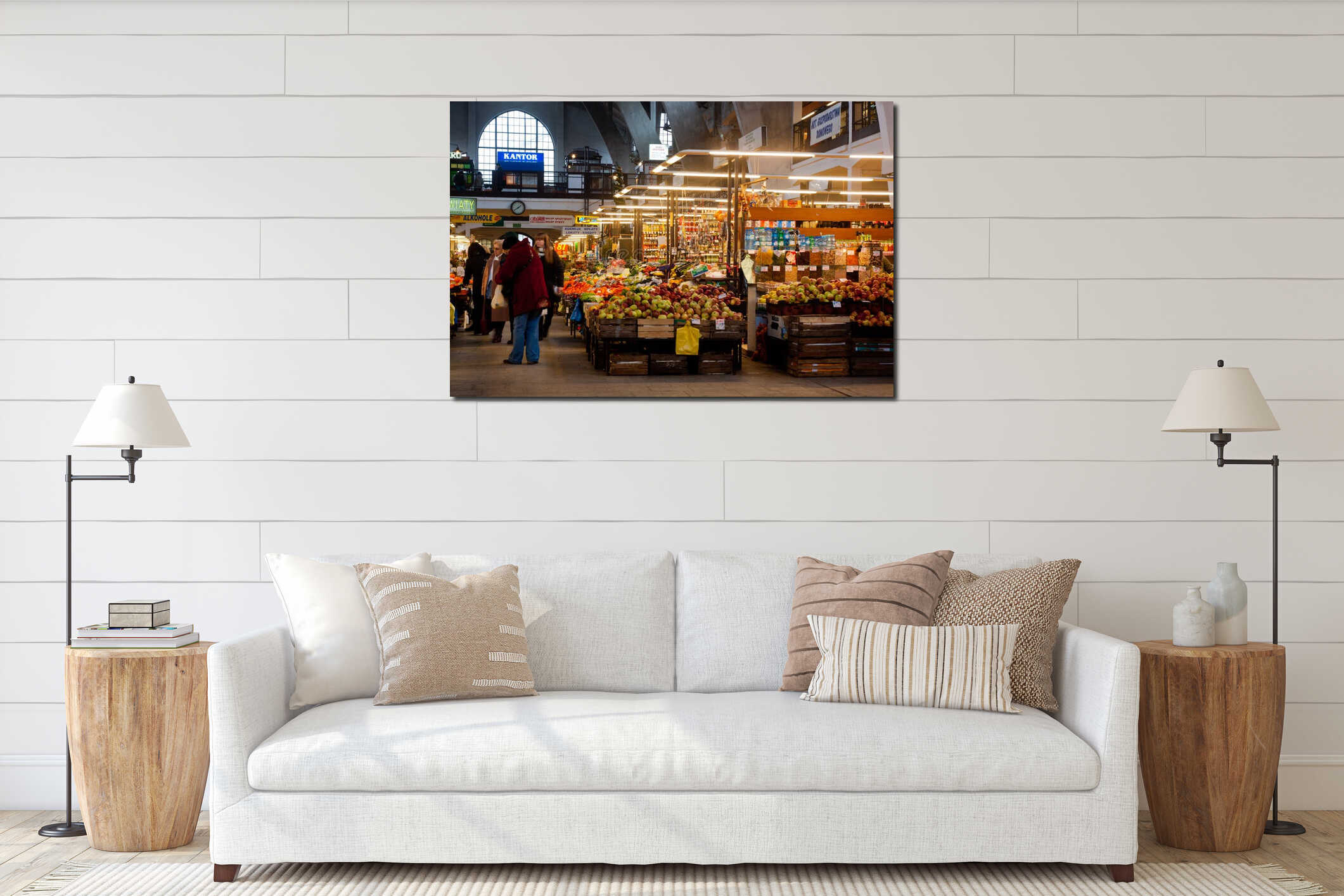 Canvas hanging interior mockup
