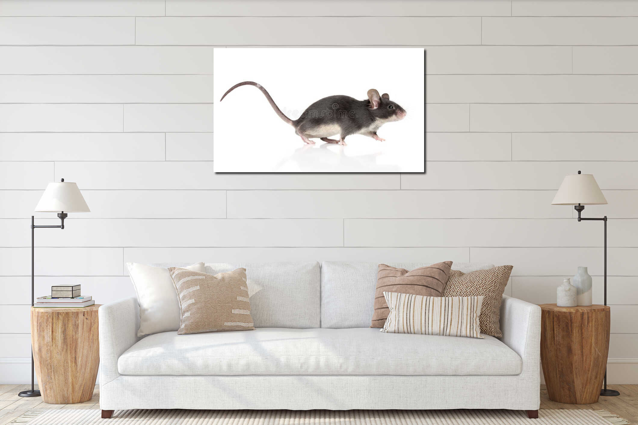 Canvas hanging interior mockup