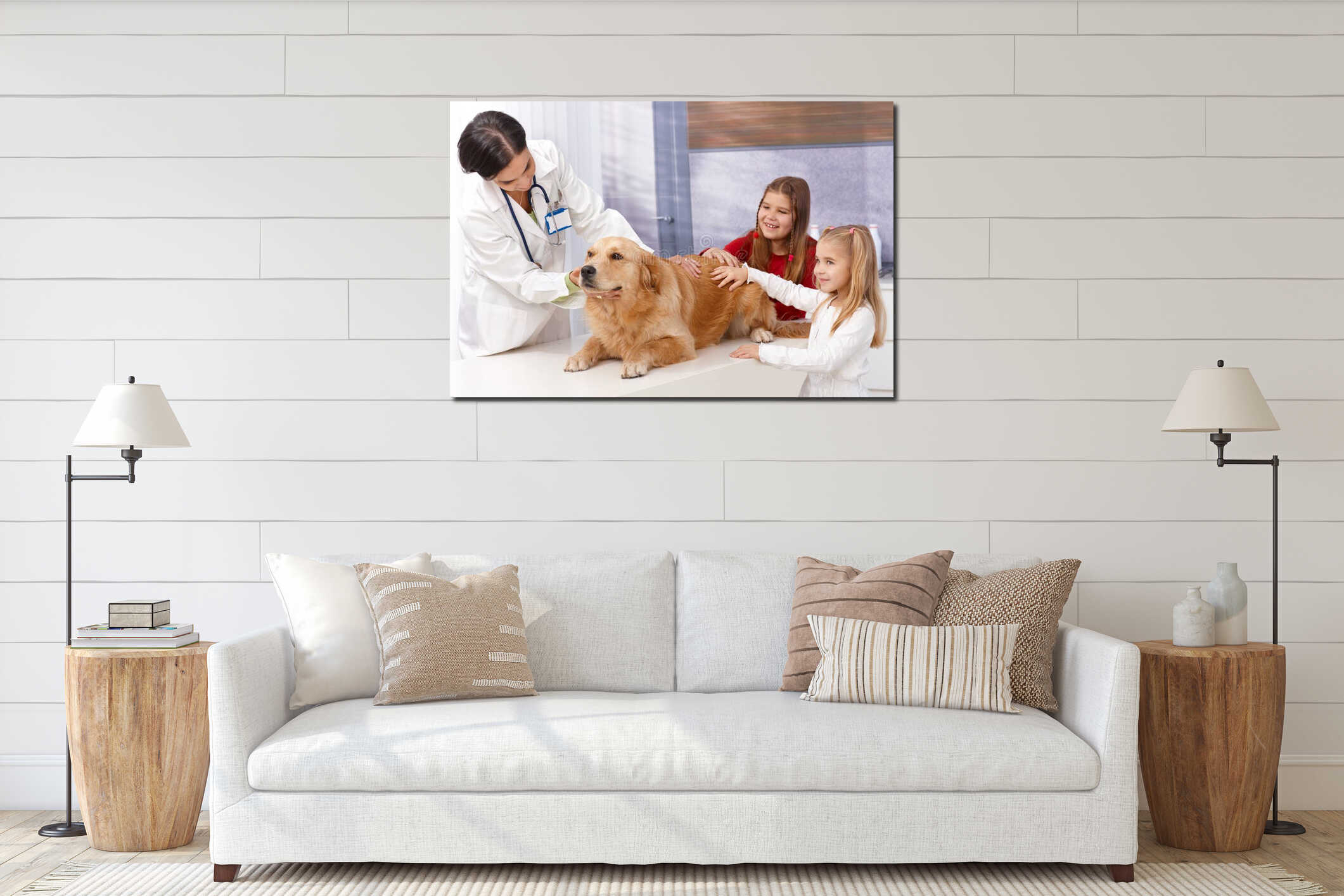 Canvas hanging interior mockup