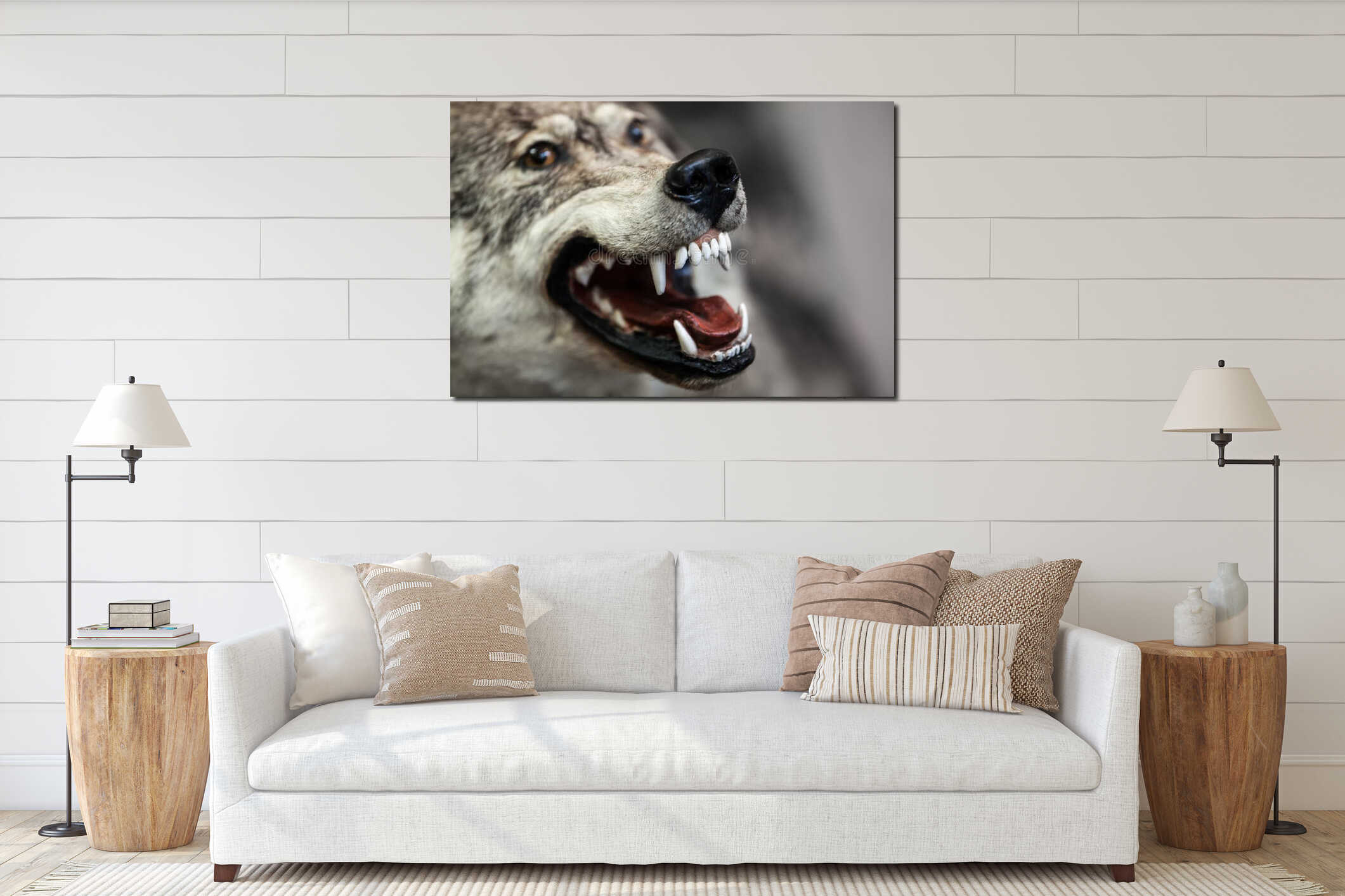 Canvas hanging interior mockup