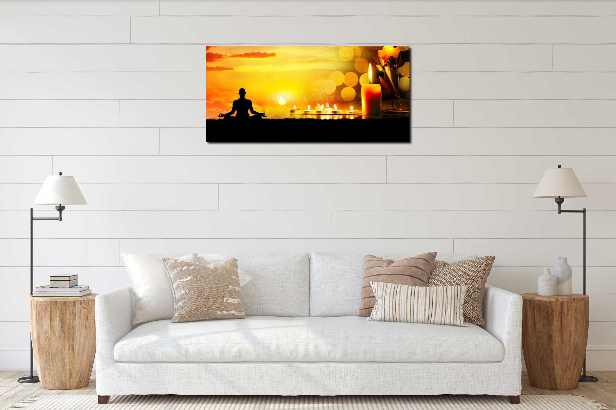 Canvas hanging interior mockup