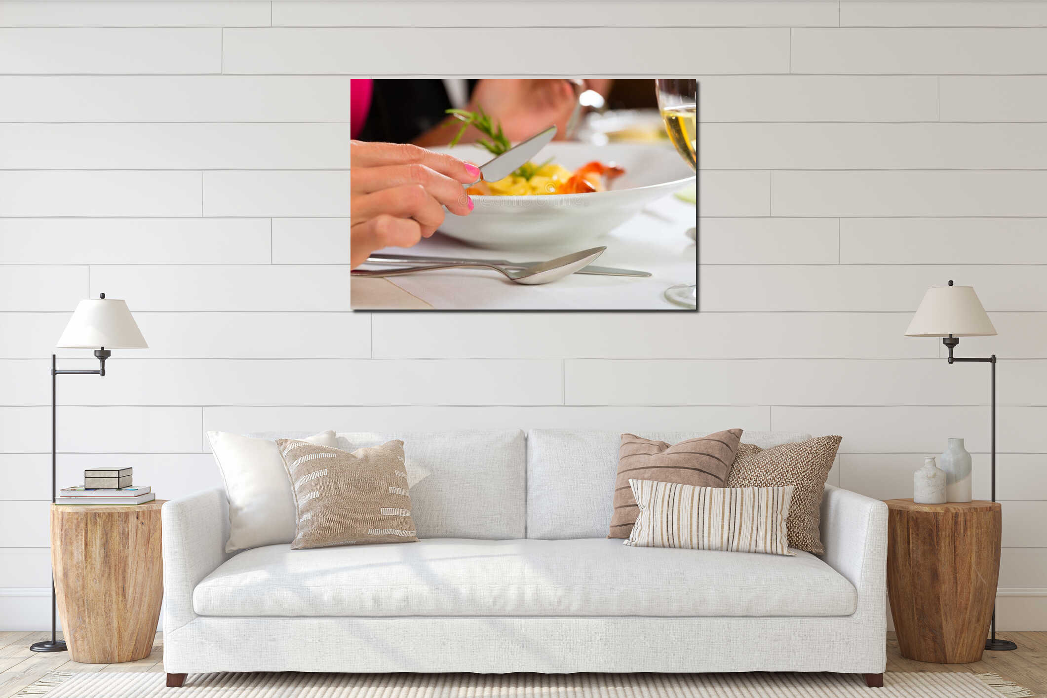 Canvas hanging interior mockup
