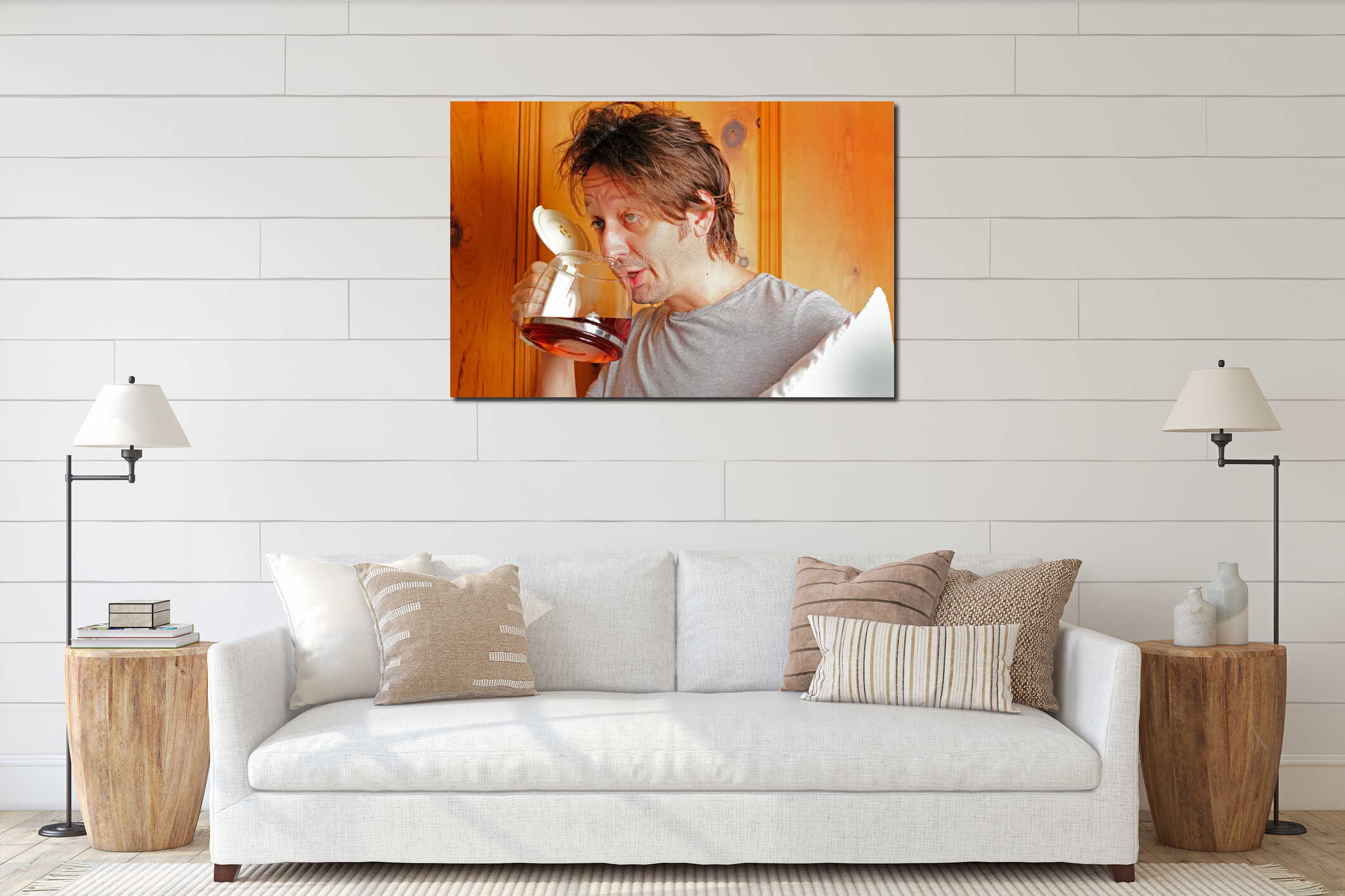 Canvas hanging interior mockup