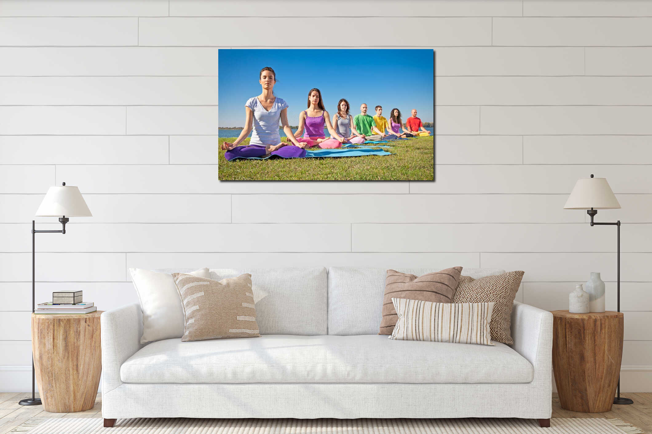 Canvas hanging interior mockup