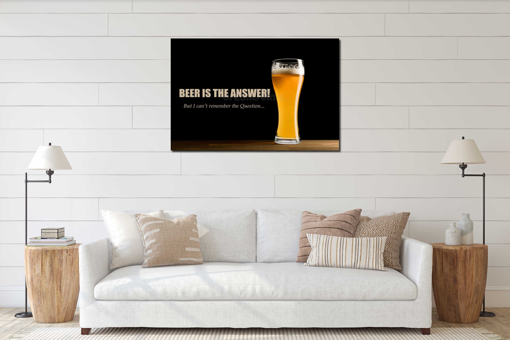 Canvas hanging interior mockup