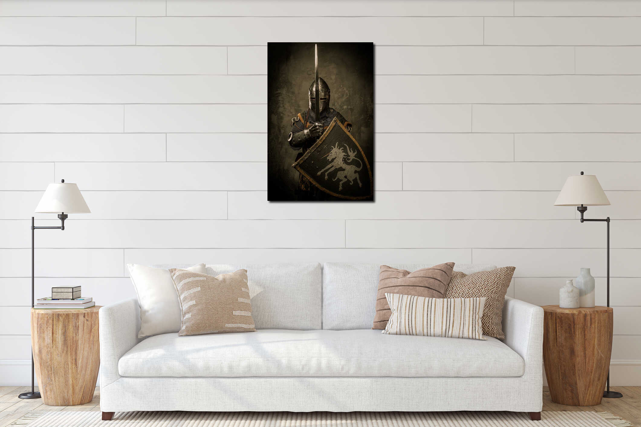 Canvas hanging interior mockup