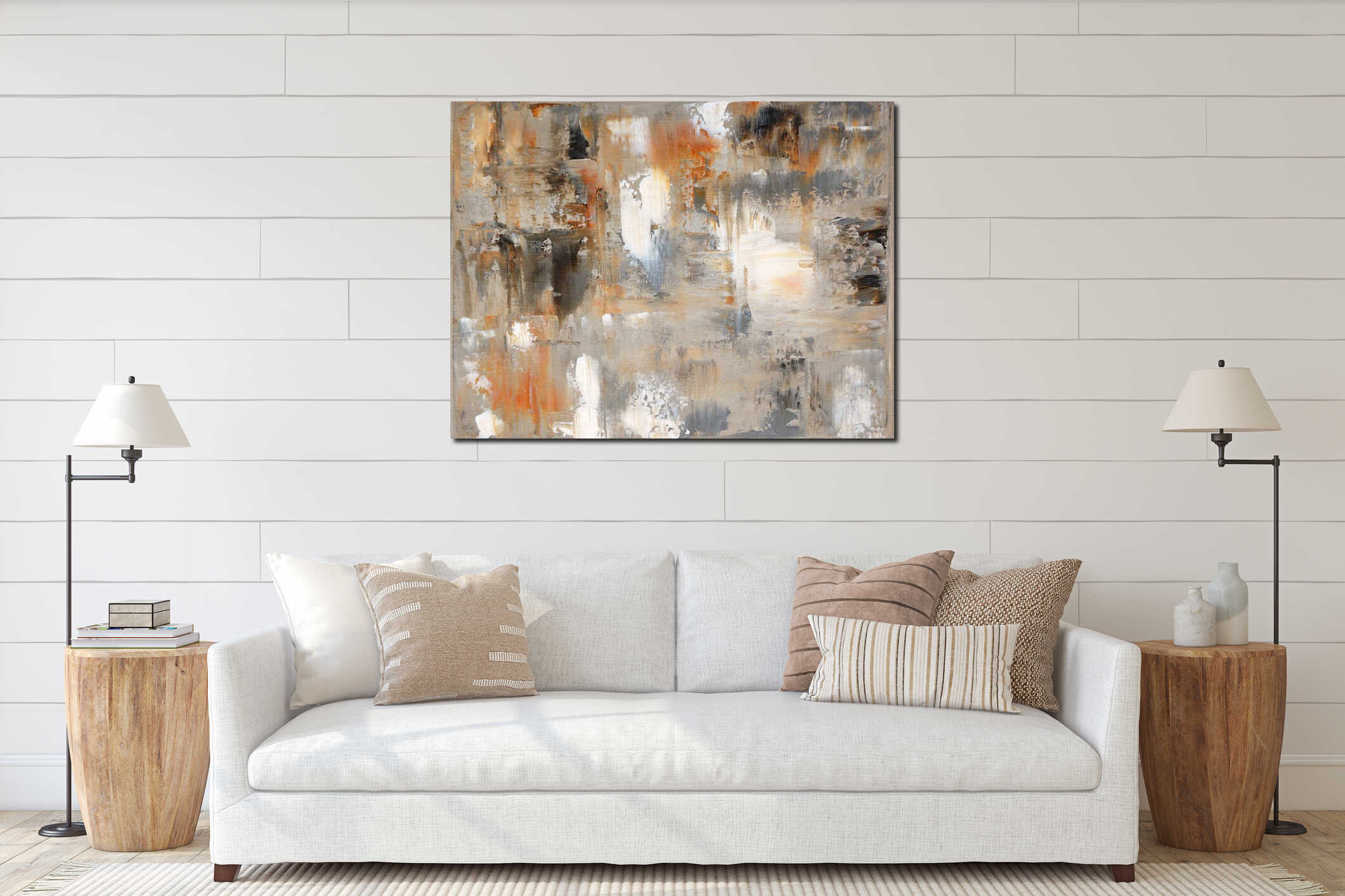 Canvas hanging interior mockup