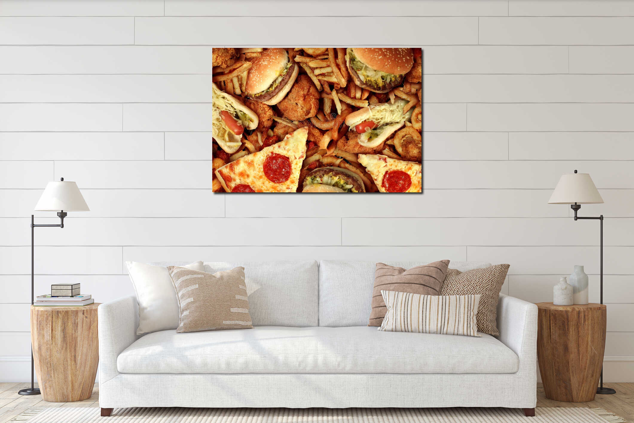 Canvas hanging interior mockup