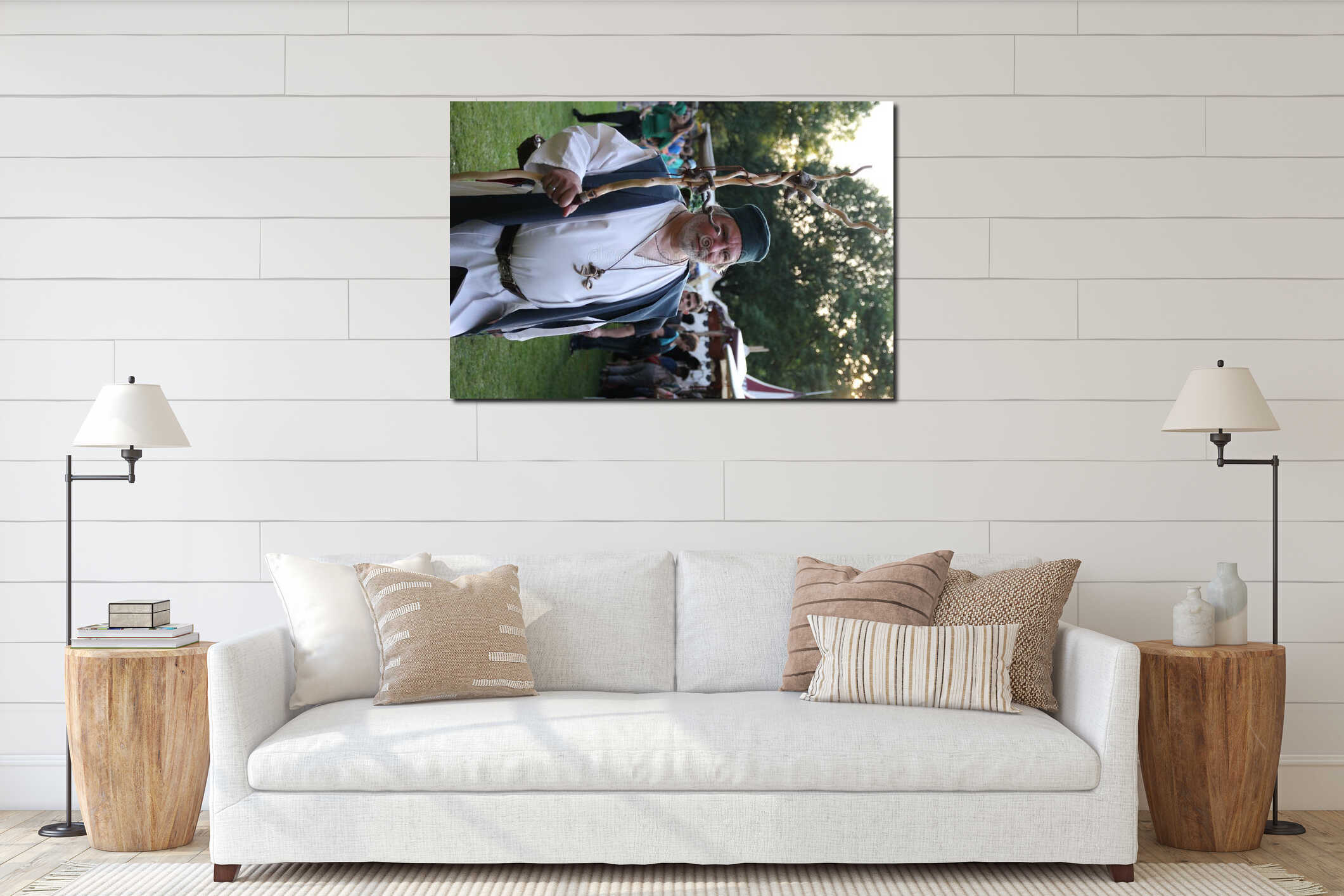Canvas hanging interior mockup