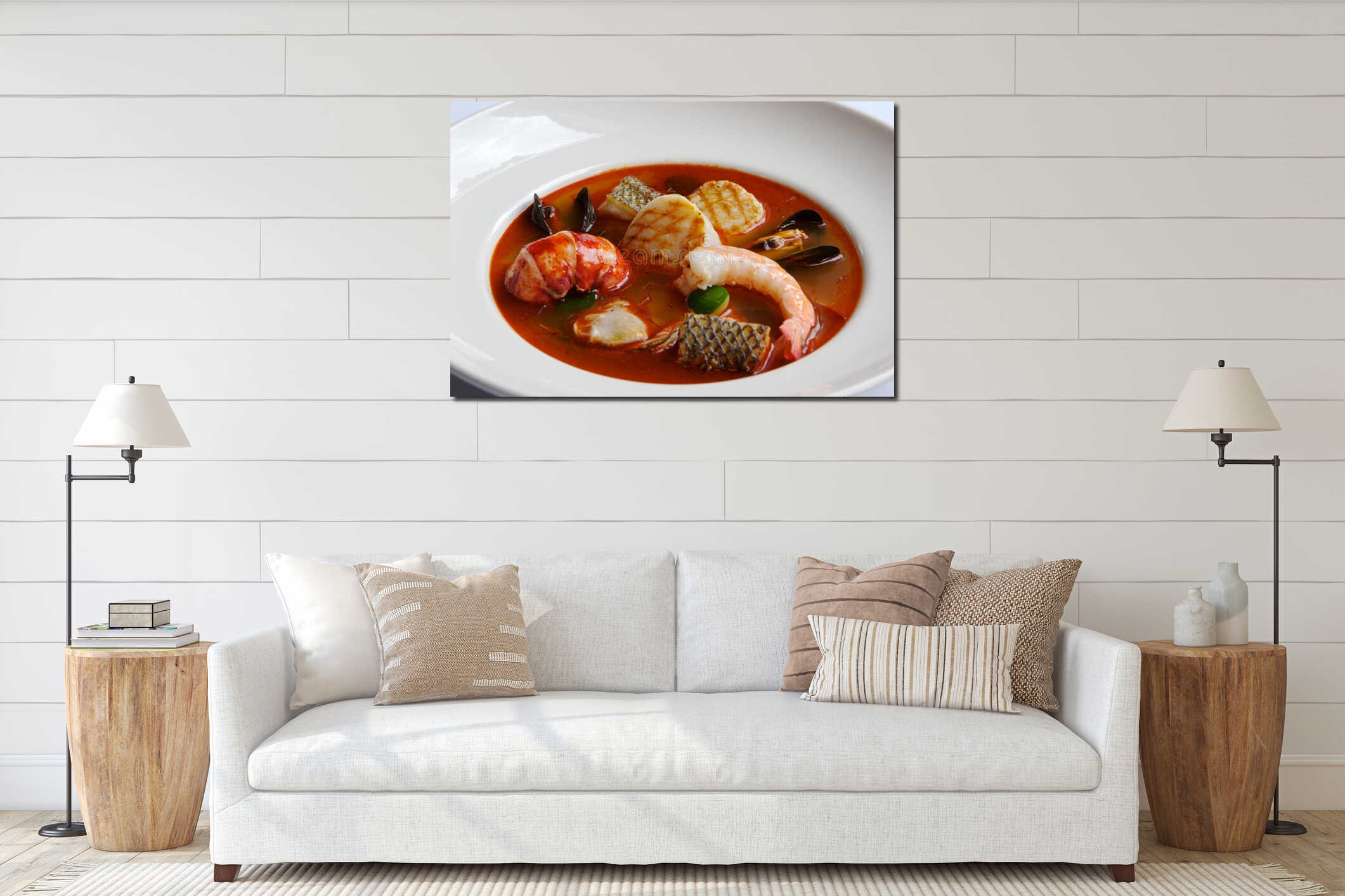 Canvas hanging interior mockup