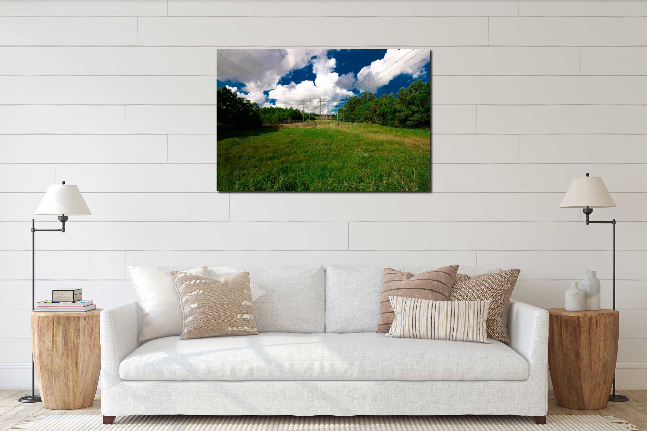 Canvas hanging interior mockup