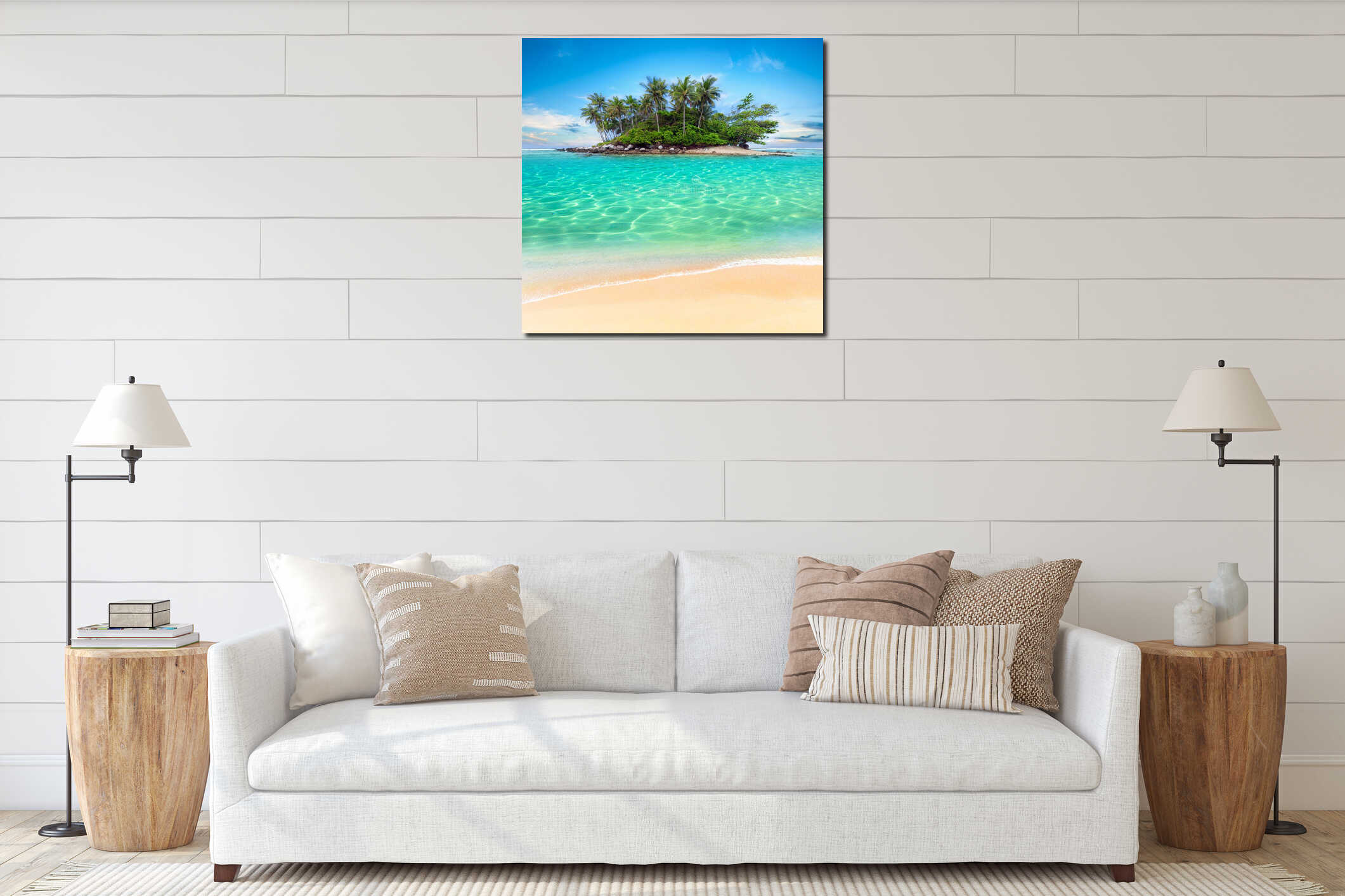 Canvas hanging interior mockup