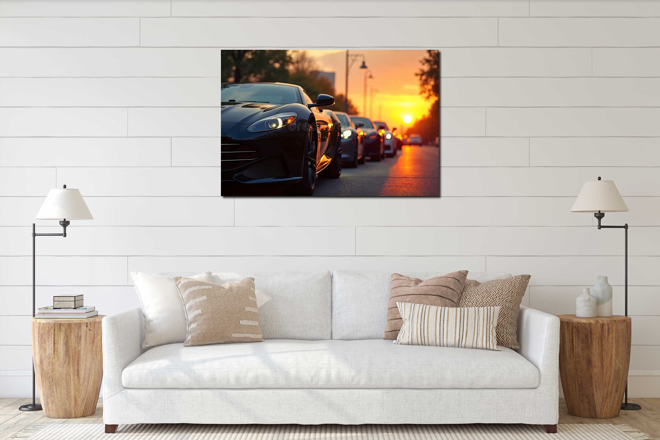 Canvas hanging interior mockup
