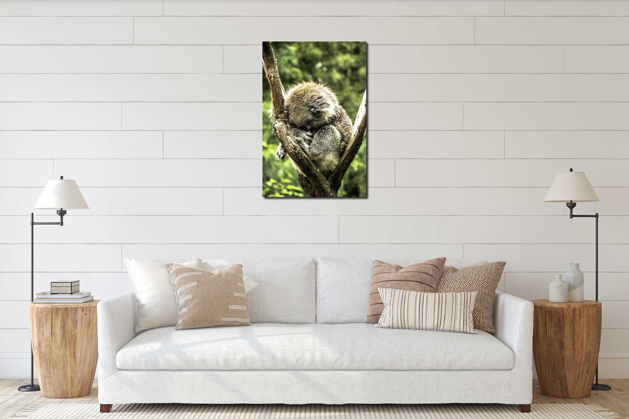 Canvas hanging interior mockup