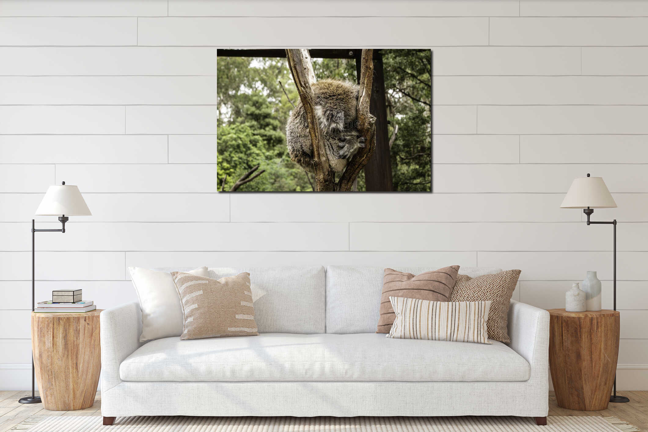 Canvas hanging interior mockup