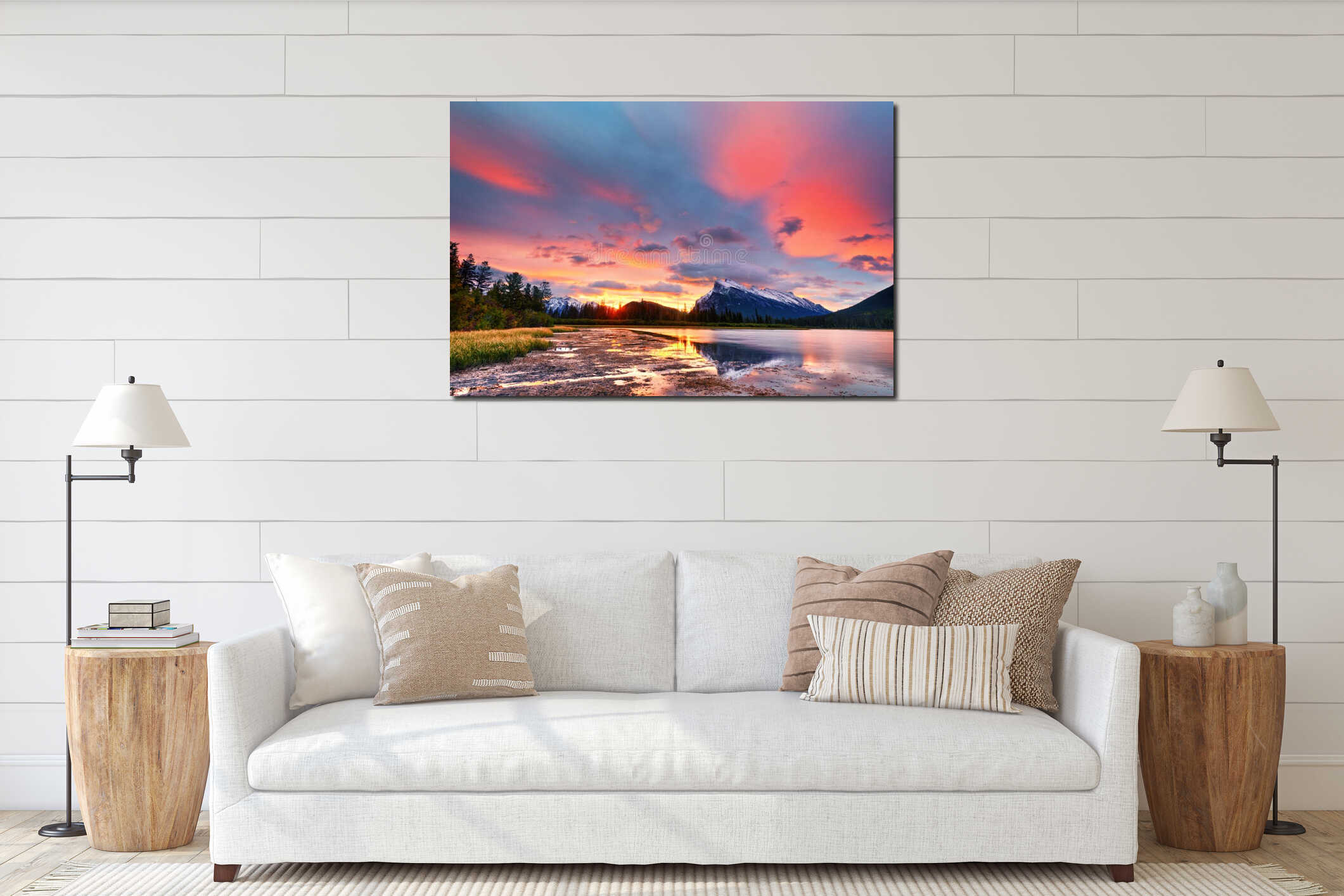 Canvas hanging interior mockup