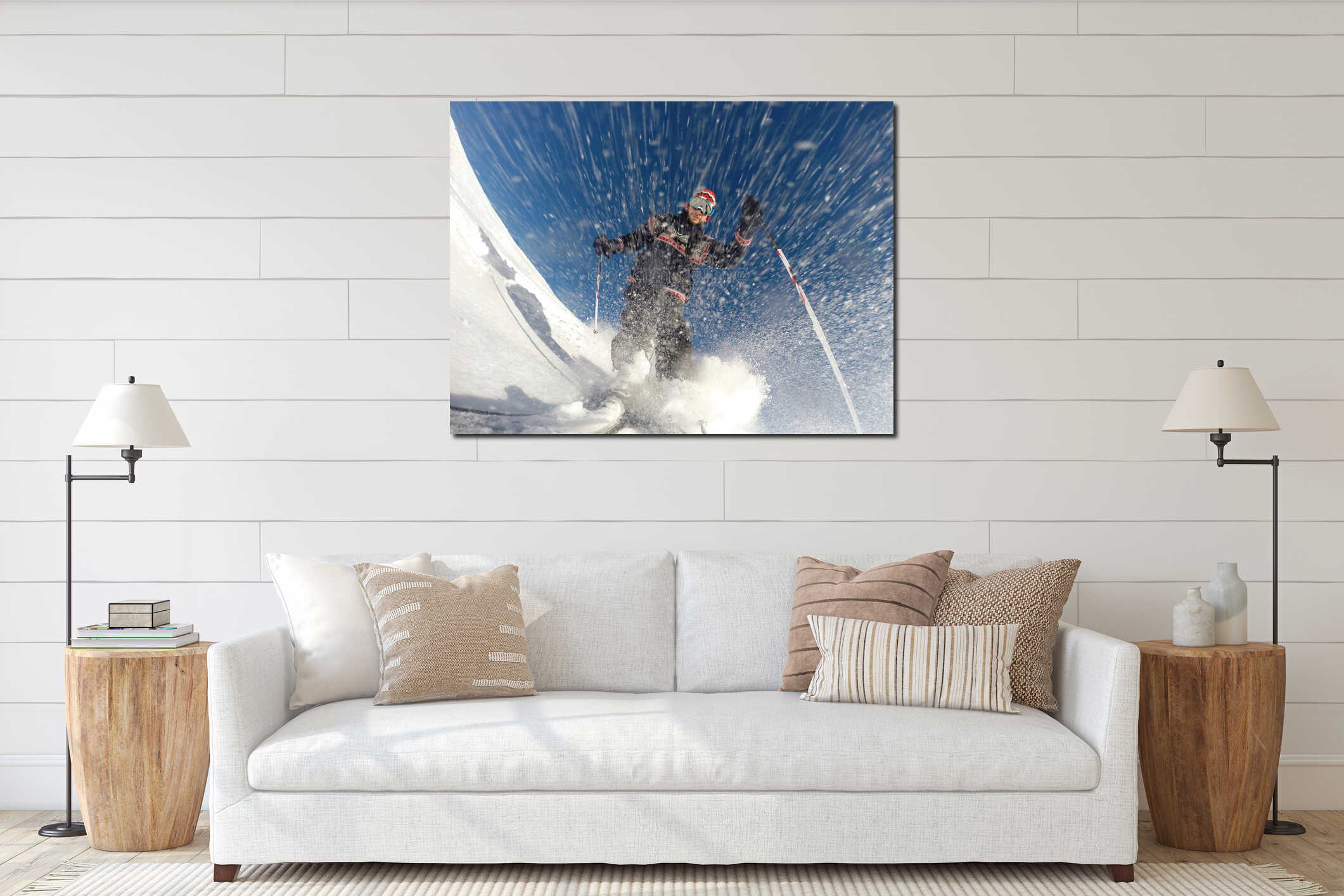 Canvas hanging interior mockup