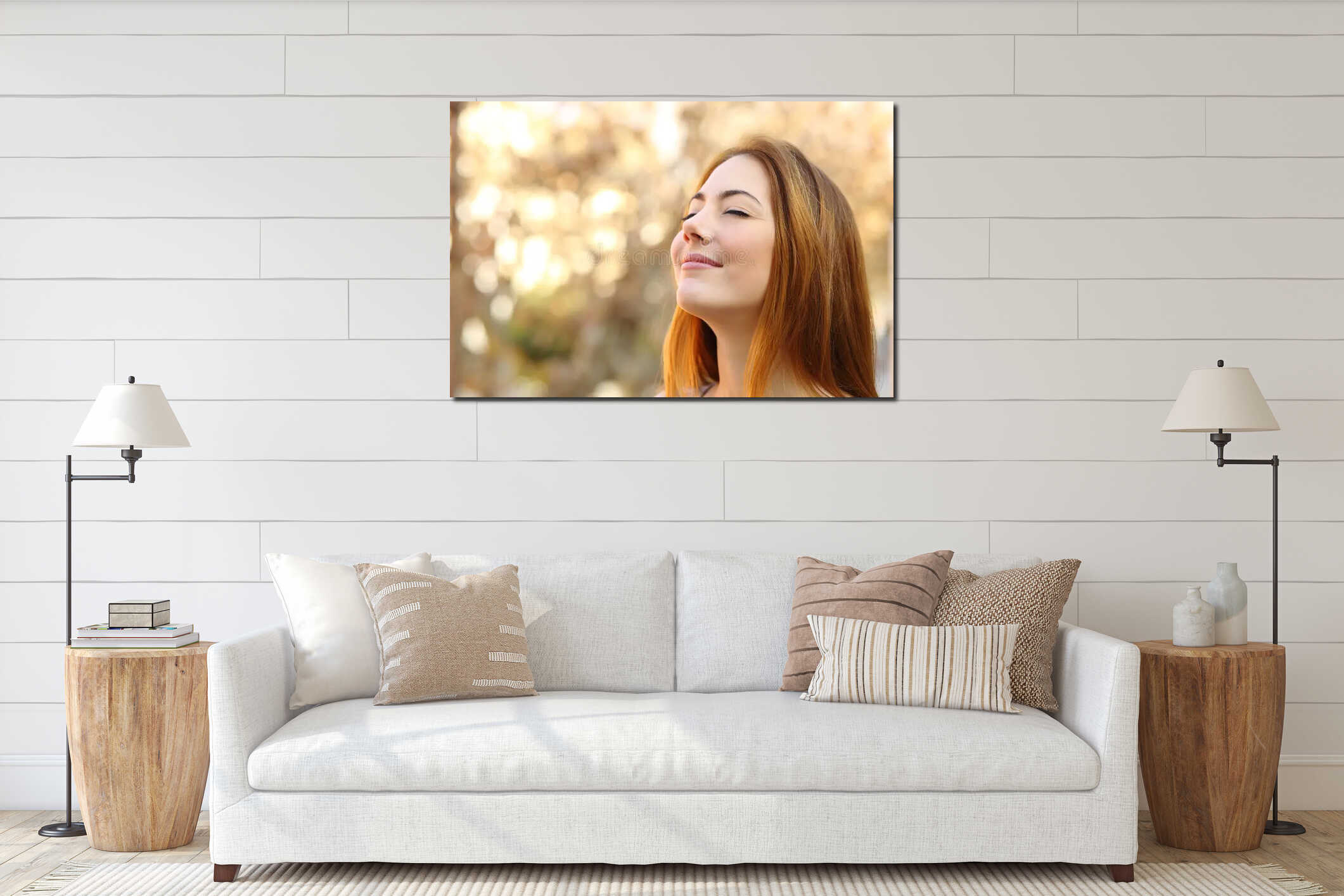 Canvas hanging interior mockup