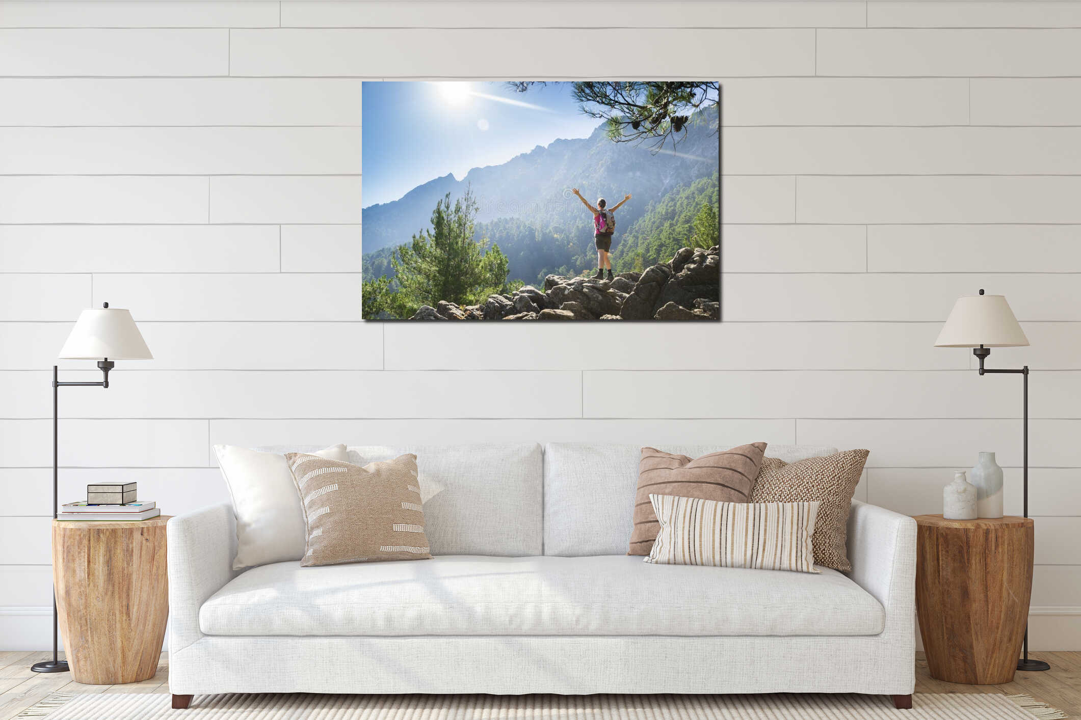 Canvas hanging interior mockup