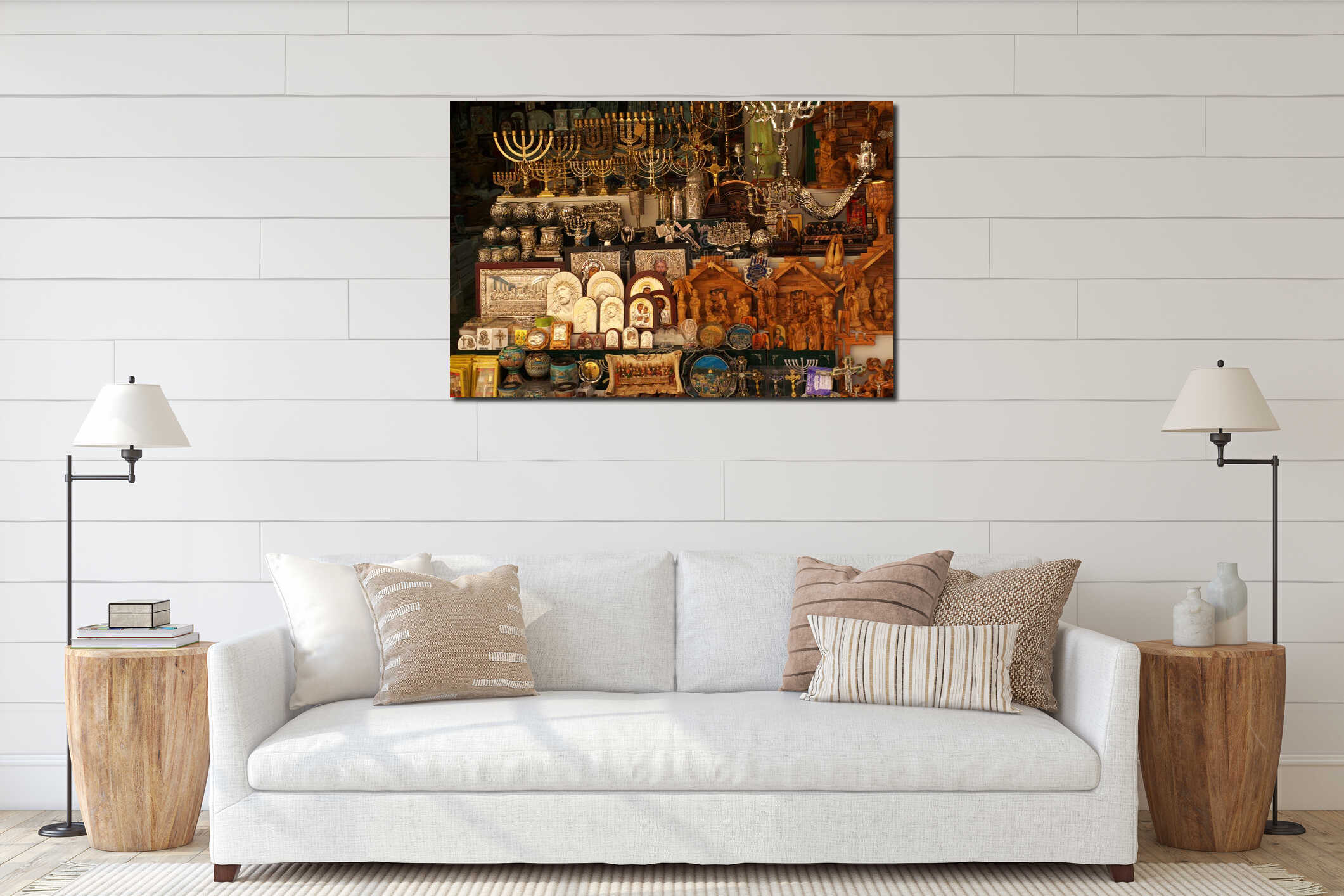 Canvas hanging interior mockup