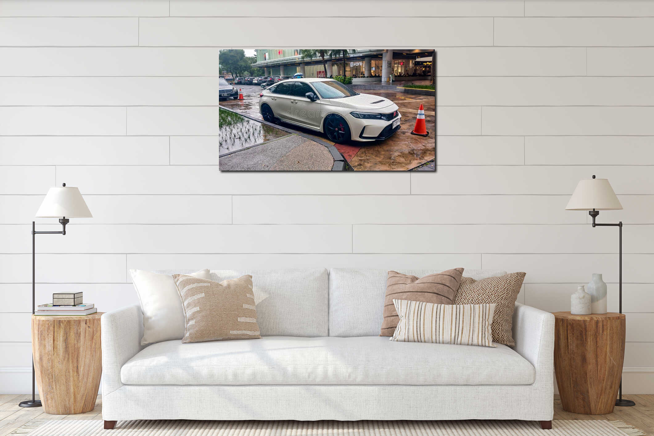 Canvas hanging interior mockup