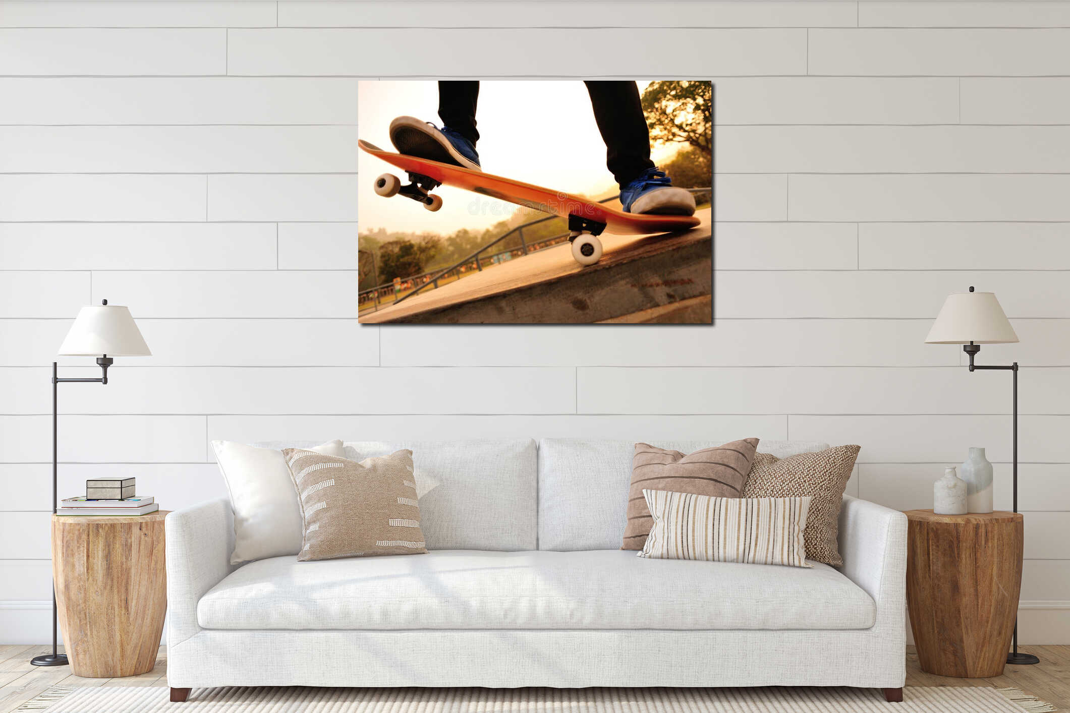 Canvas hanging interior mockup