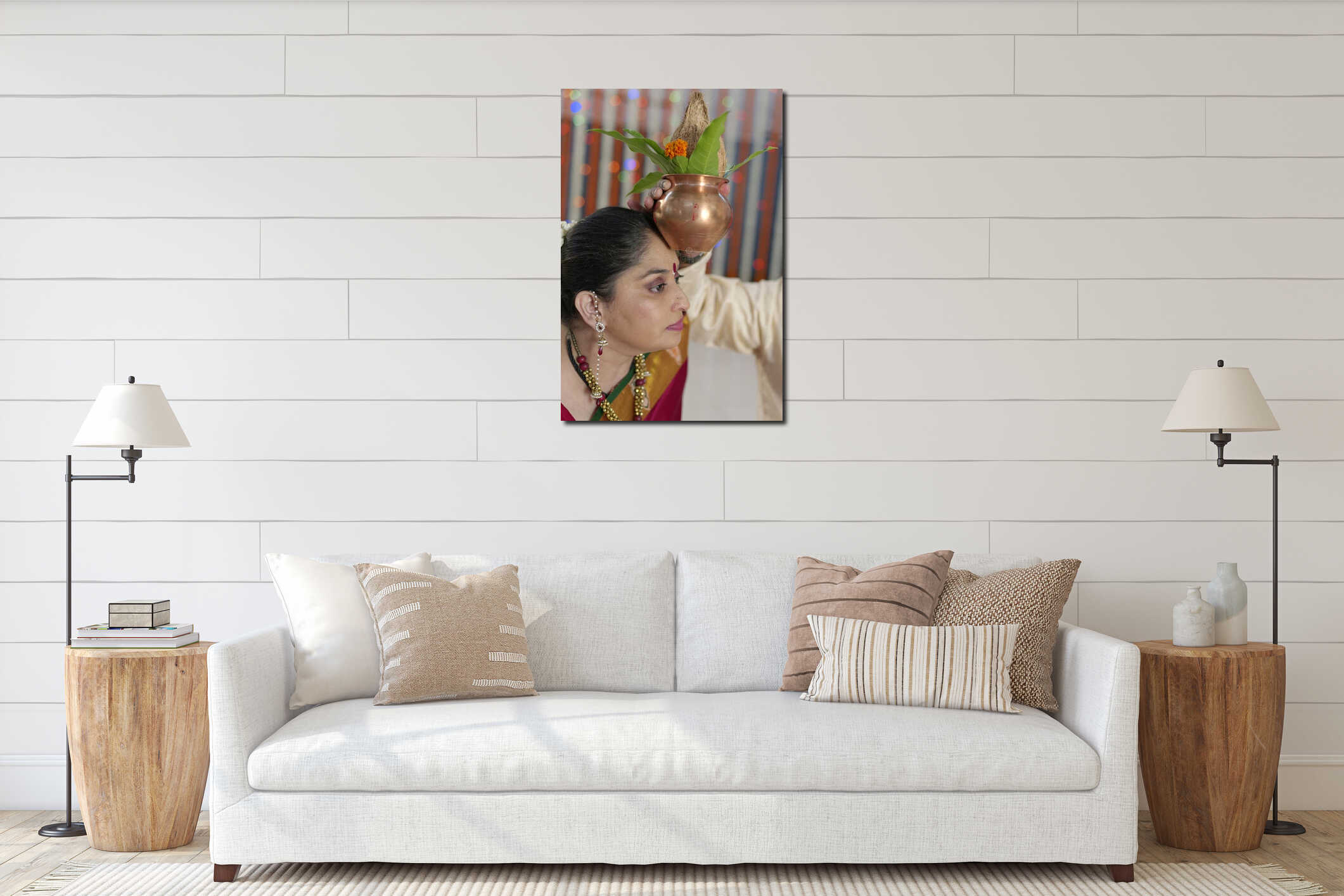 Canvas hanging interior mockup