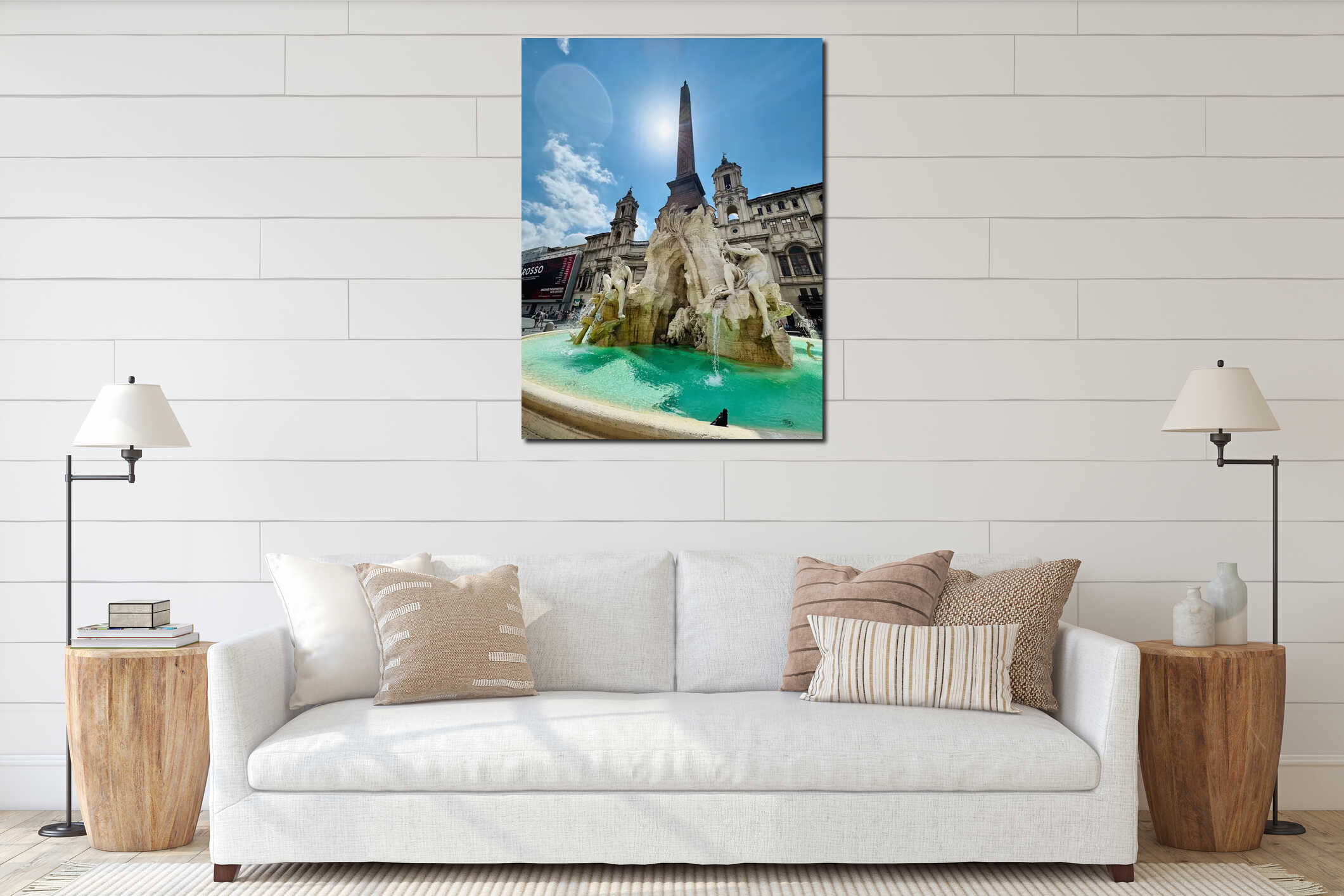 Canvas hanging interior mockup