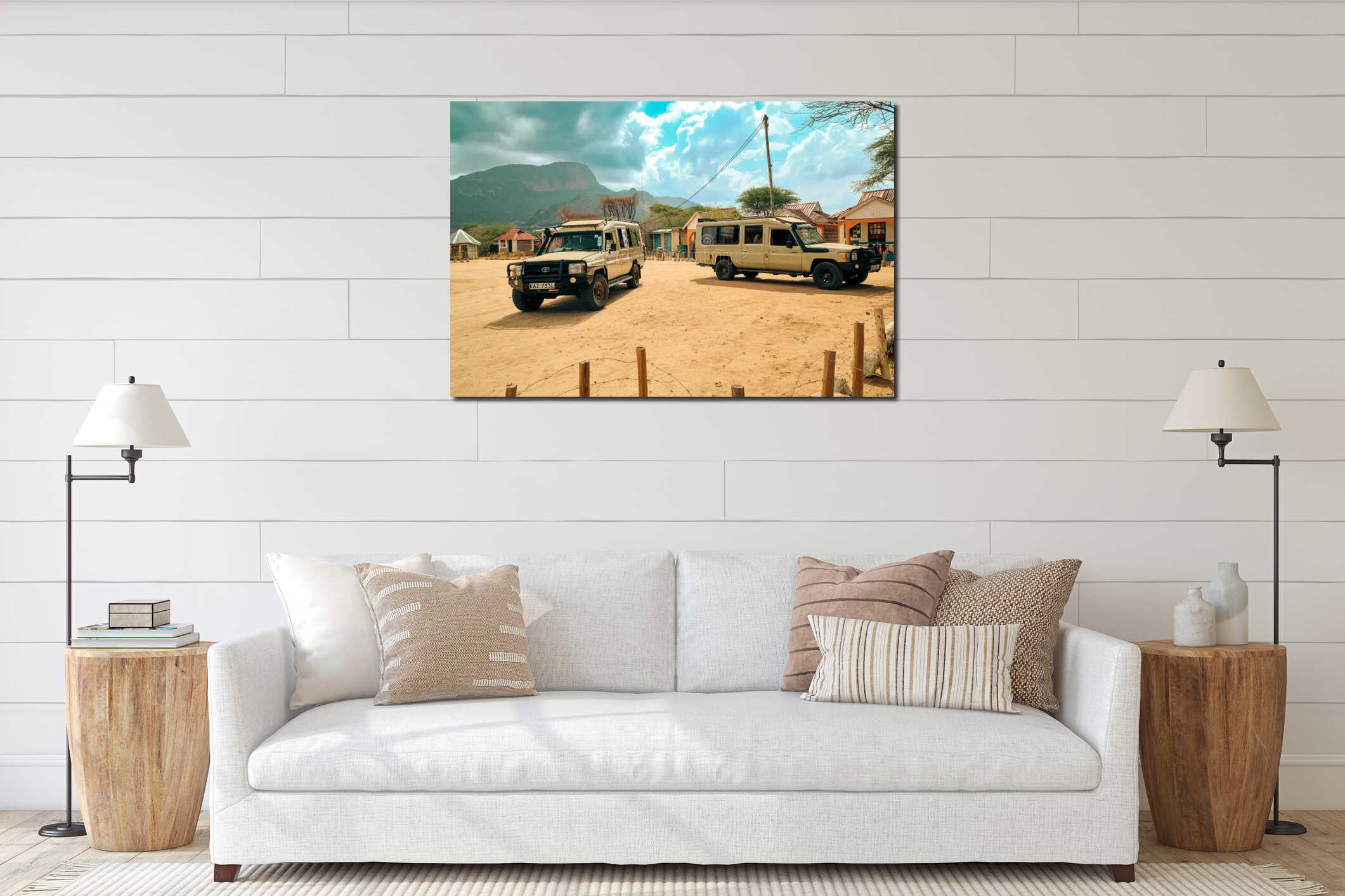 Canvas hanging interior mockup