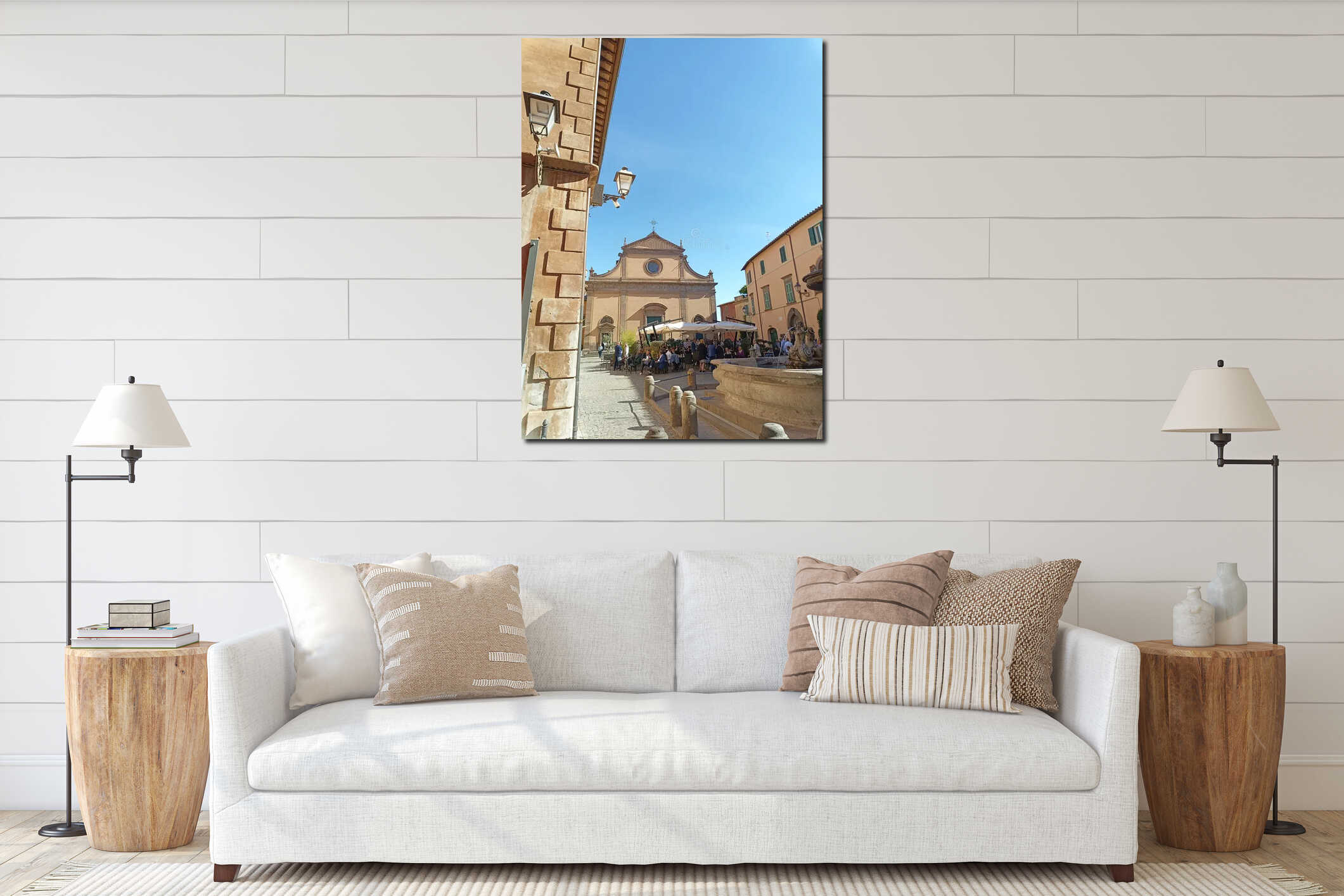 Canvas hanging interior mockup