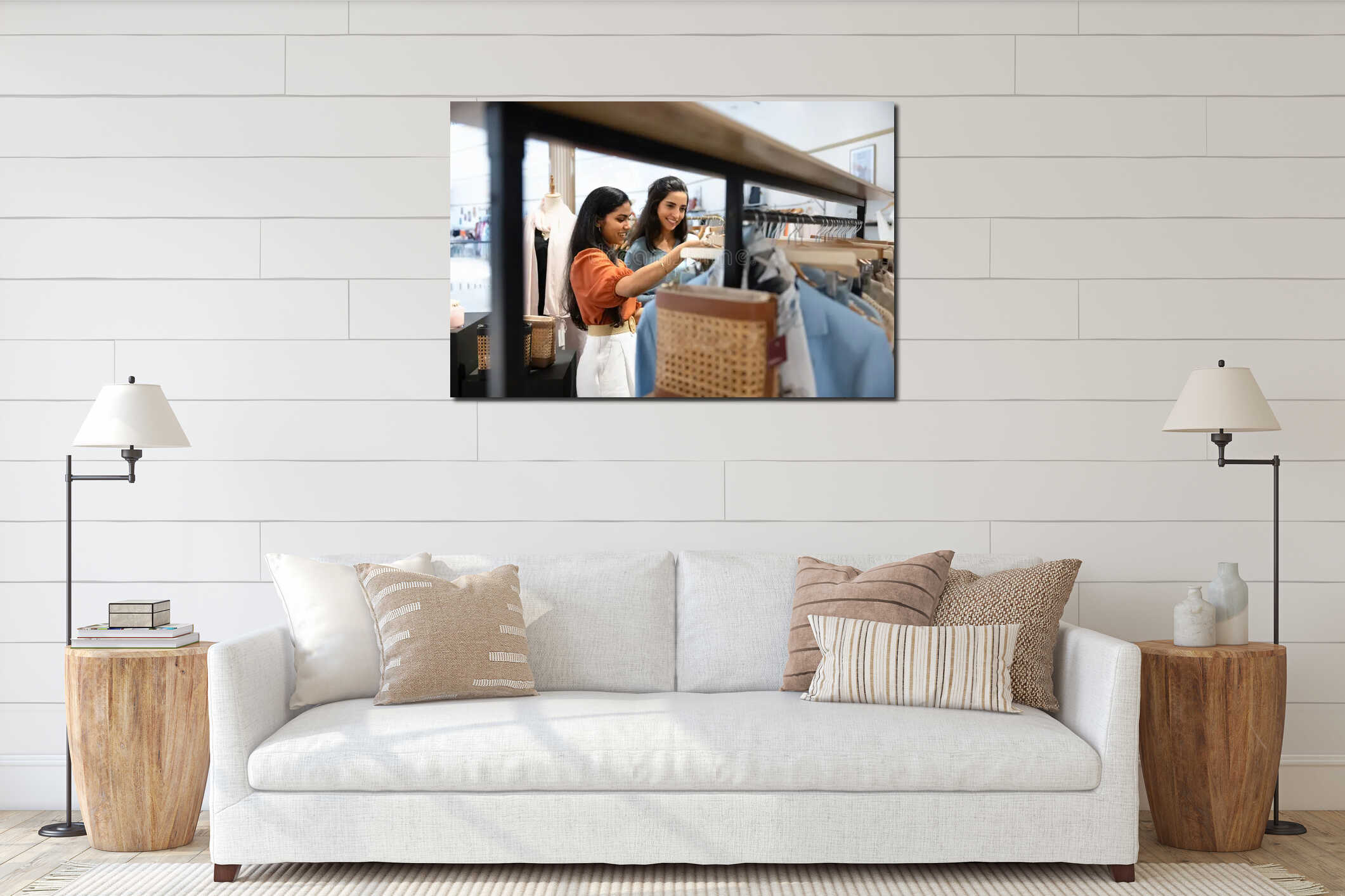 Canvas hanging interior mockup