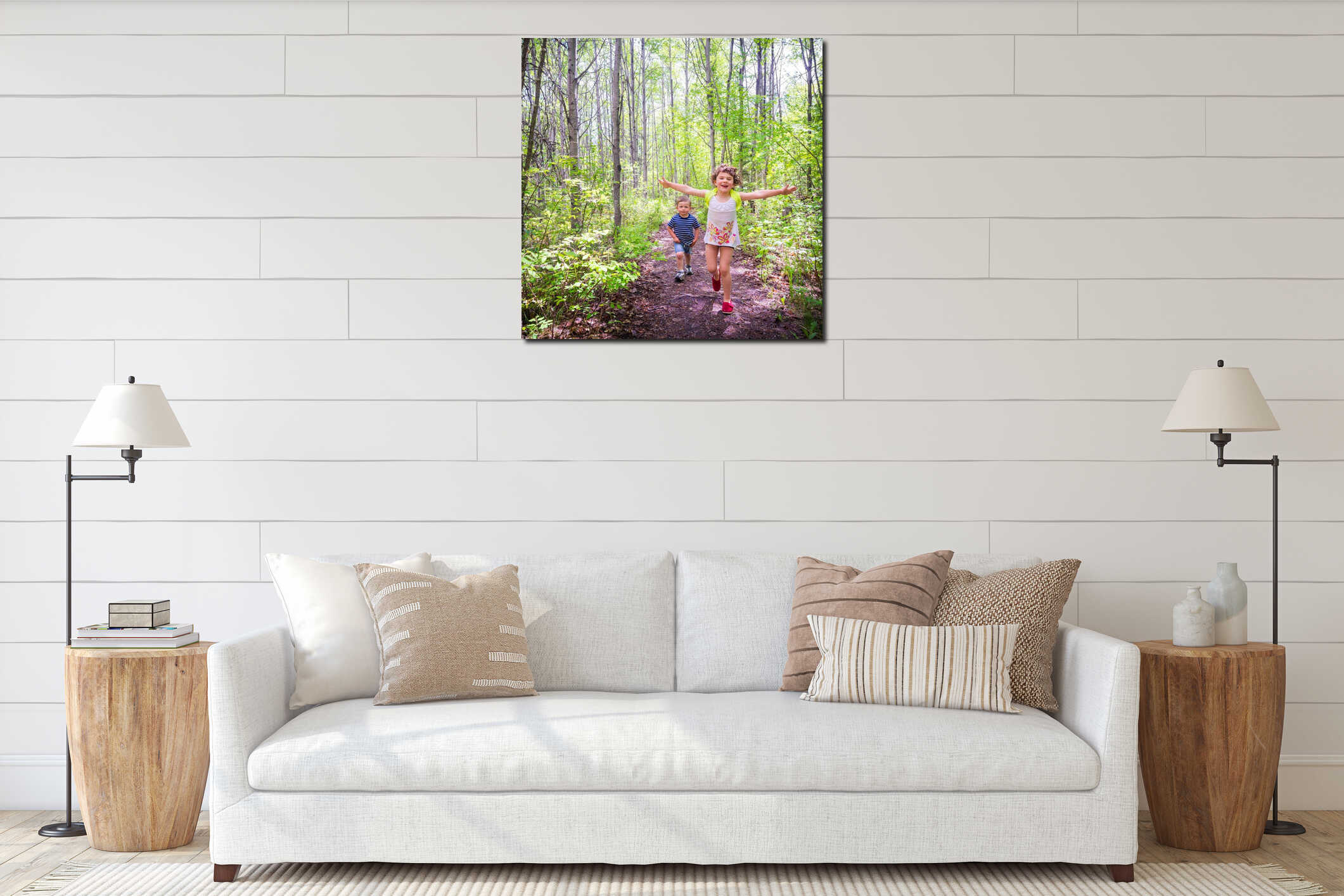 Canvas hanging interior mockup