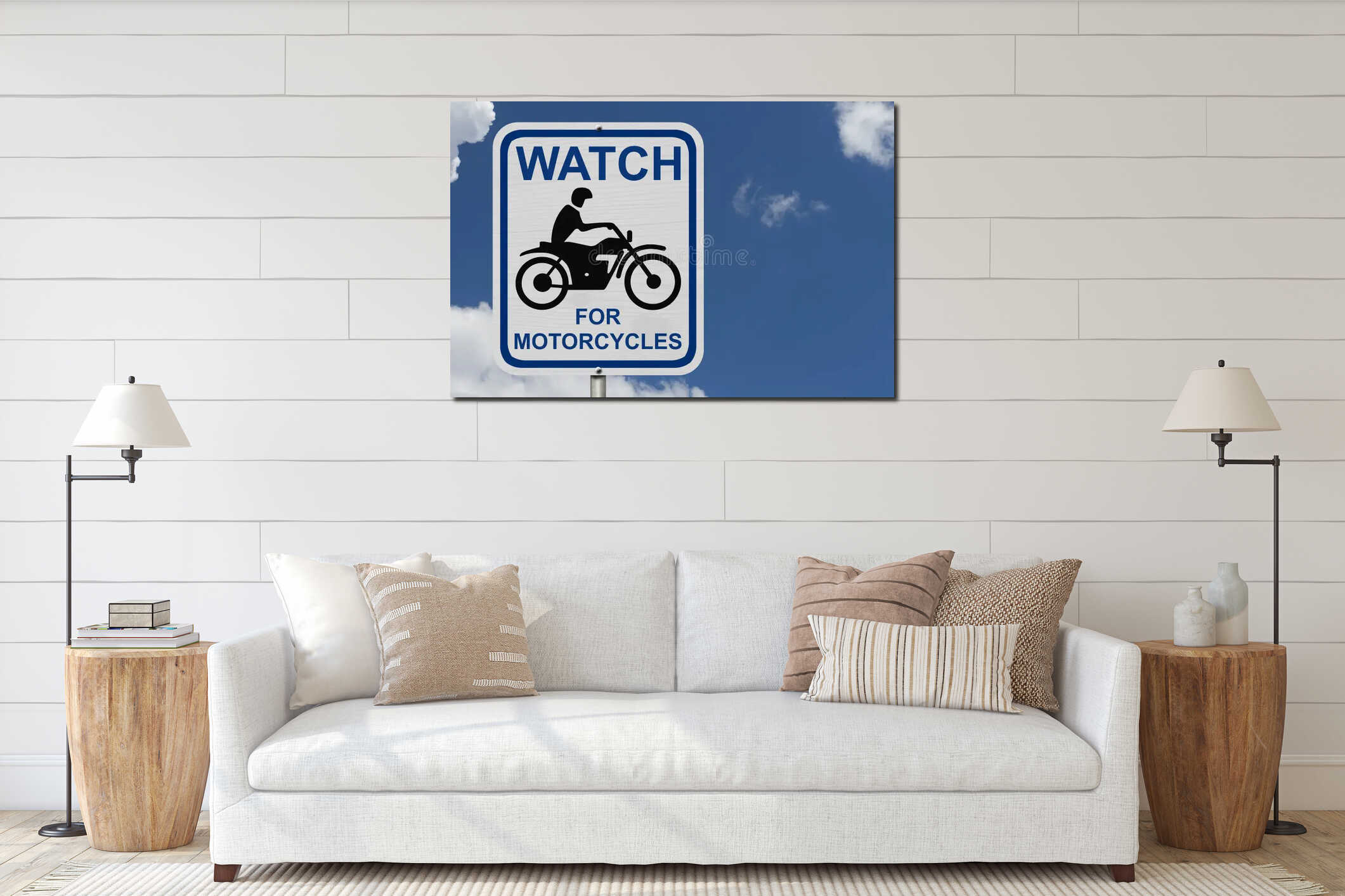 Canvas hanging interior mockup