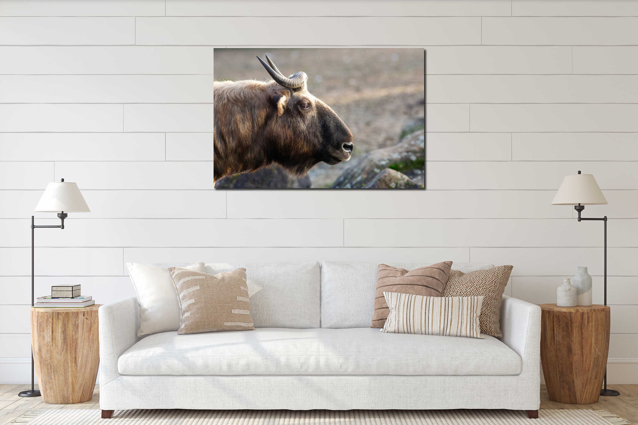 Canvas hanging interior mockup