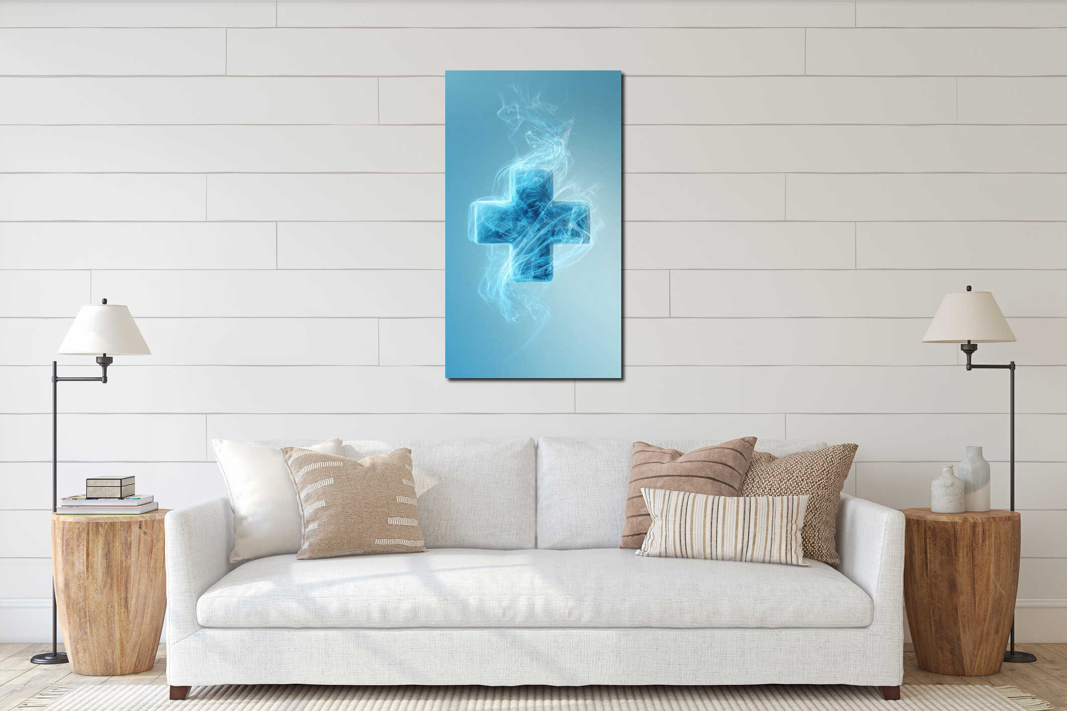 Canvas hanging interior mockup