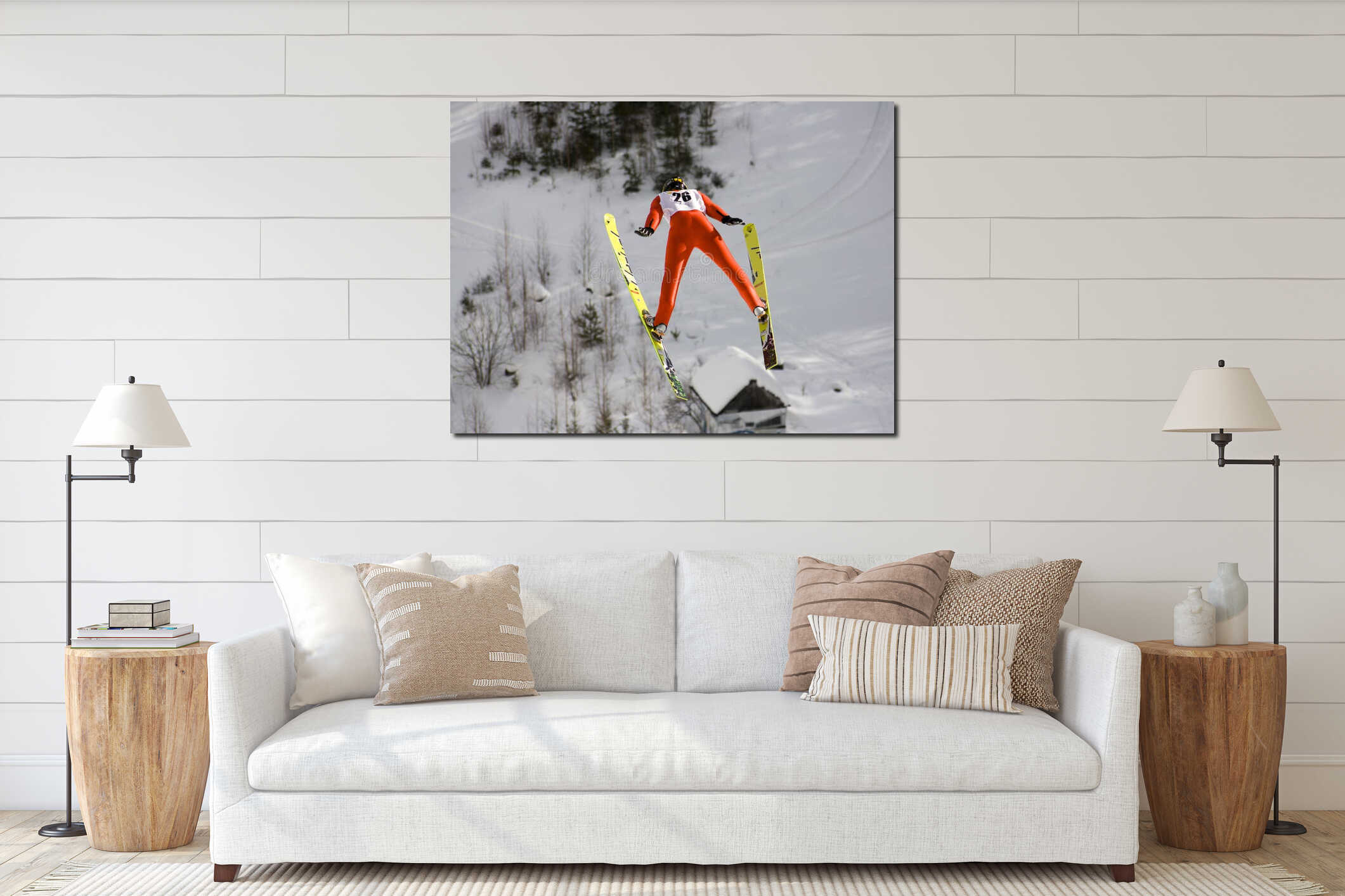 Canvas hanging interior mockup