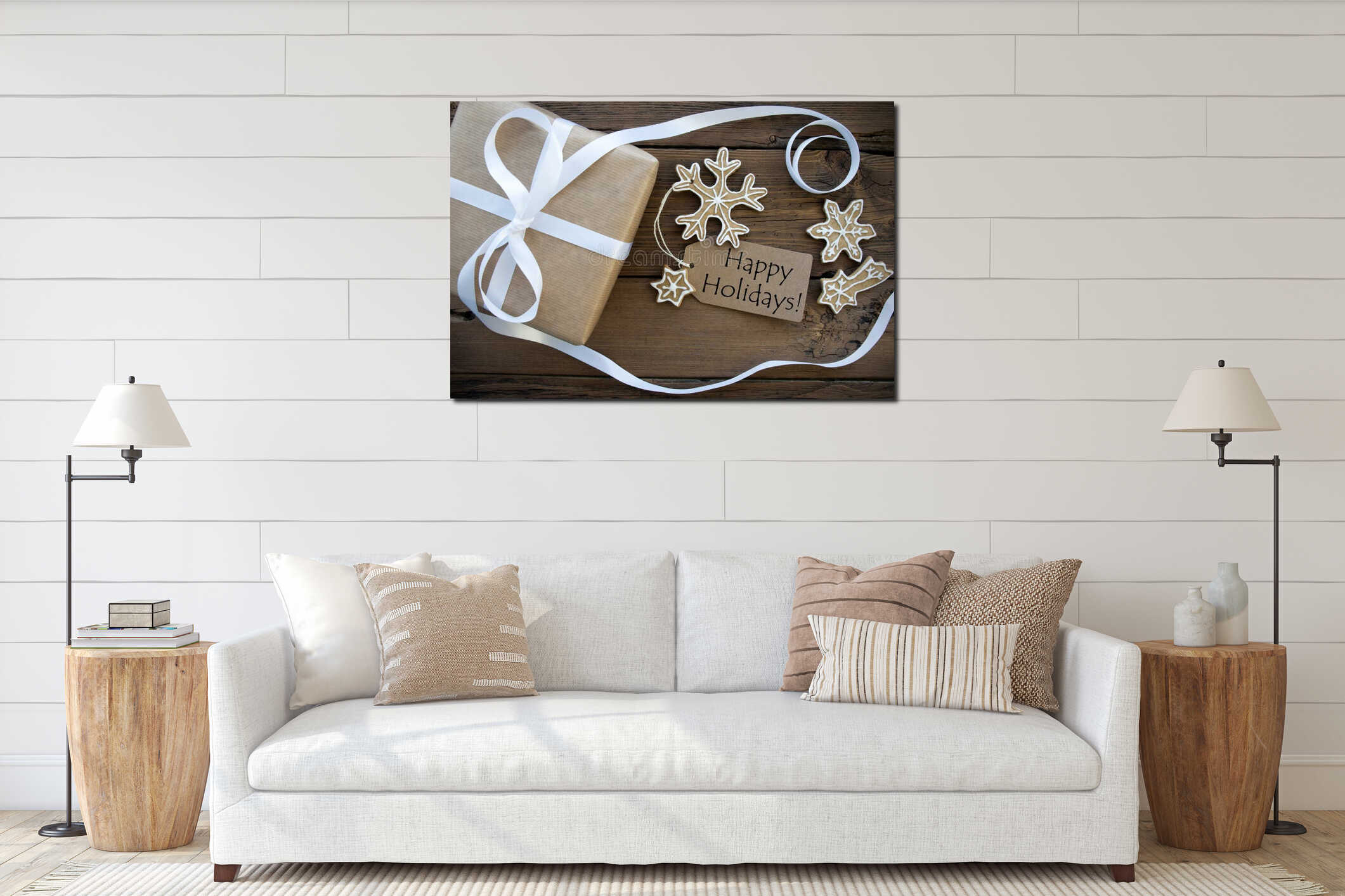 Canvas hanging interior mockup
