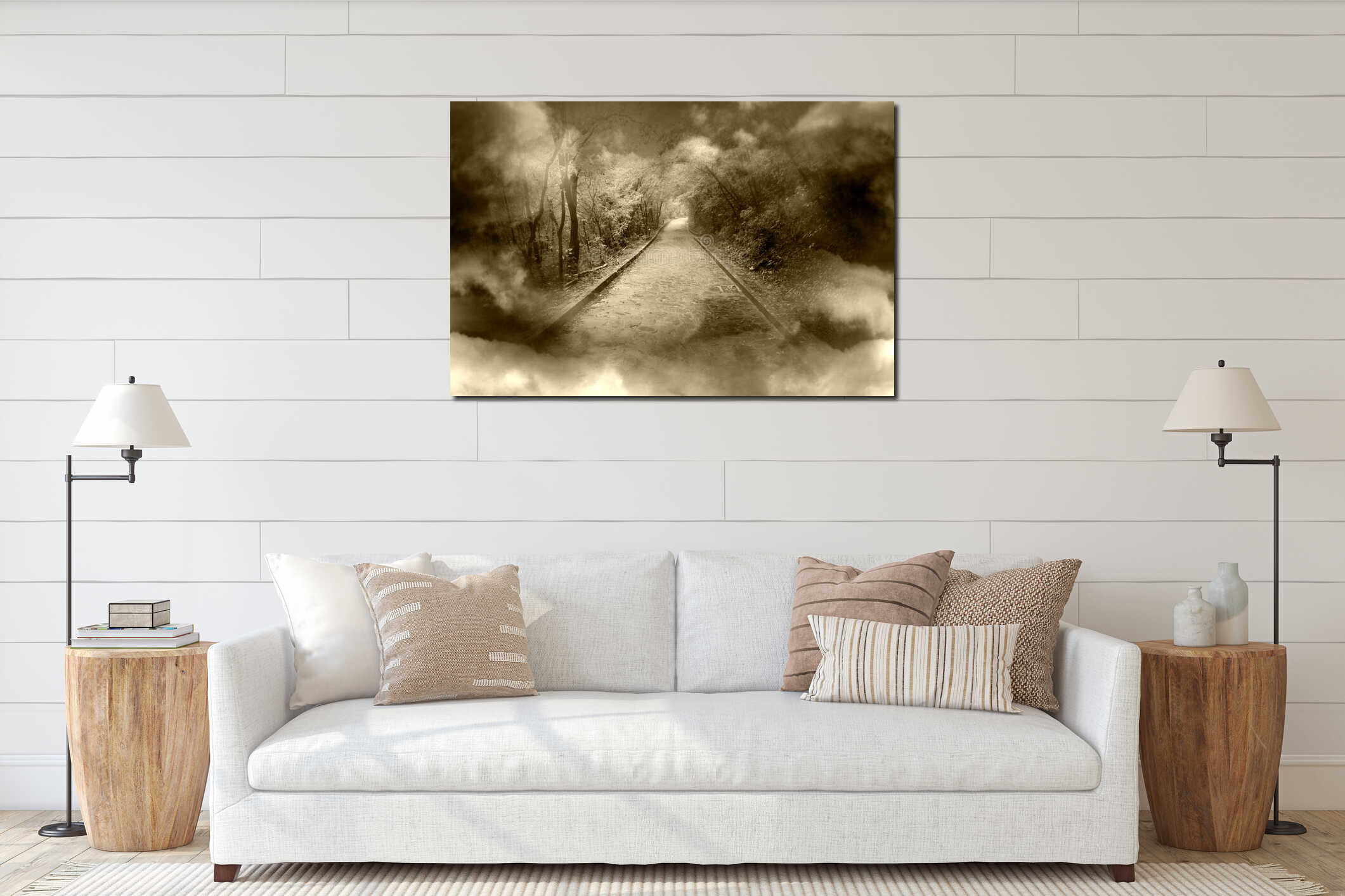 Canvas hanging interior mockup