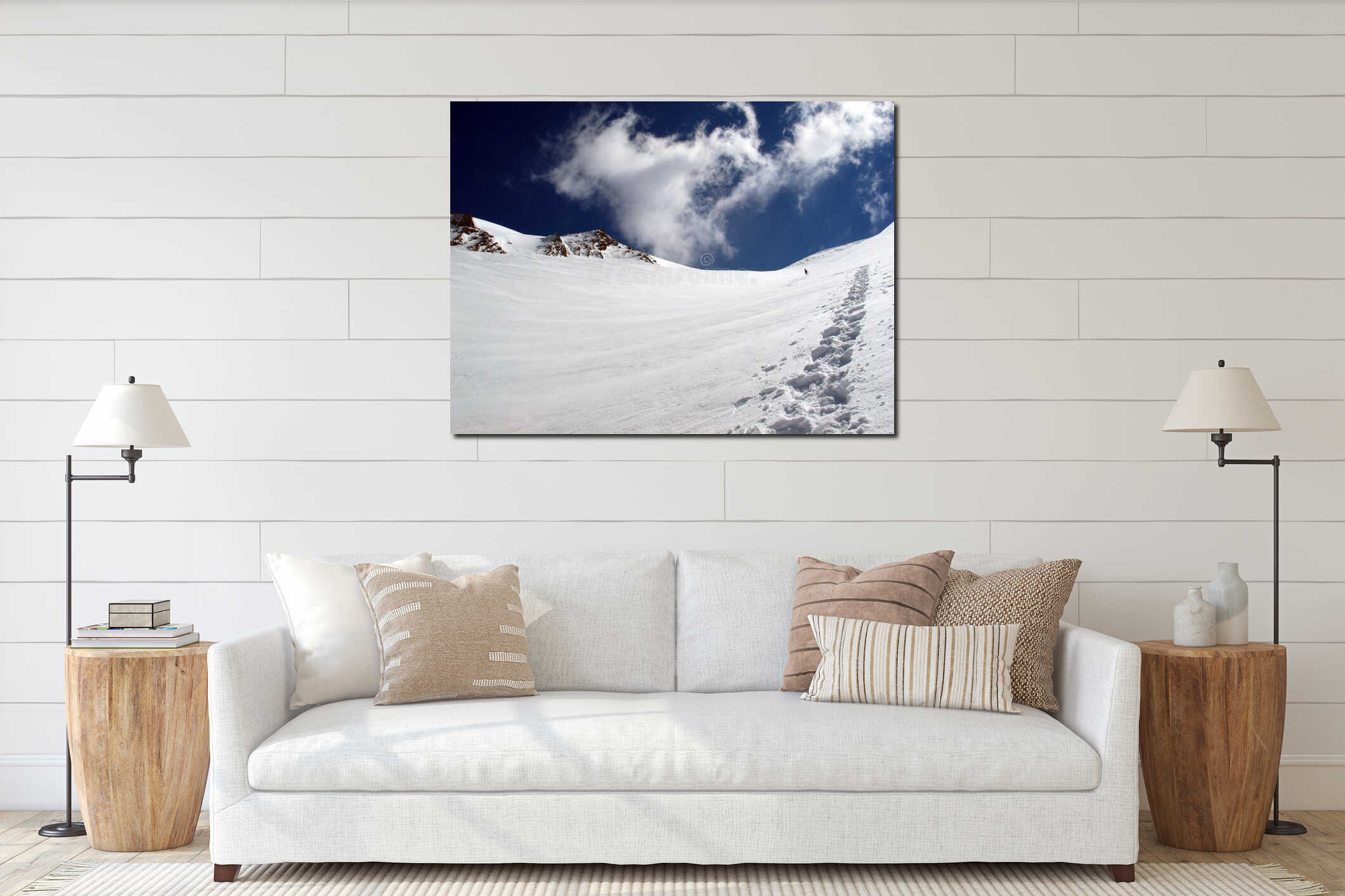 Canvas hanging interior mockup