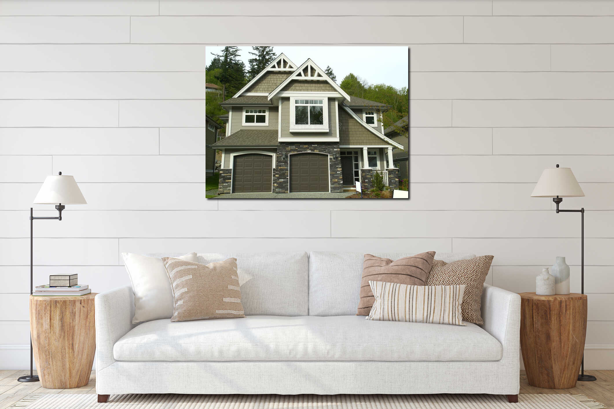 Canvas hanging interior mockup