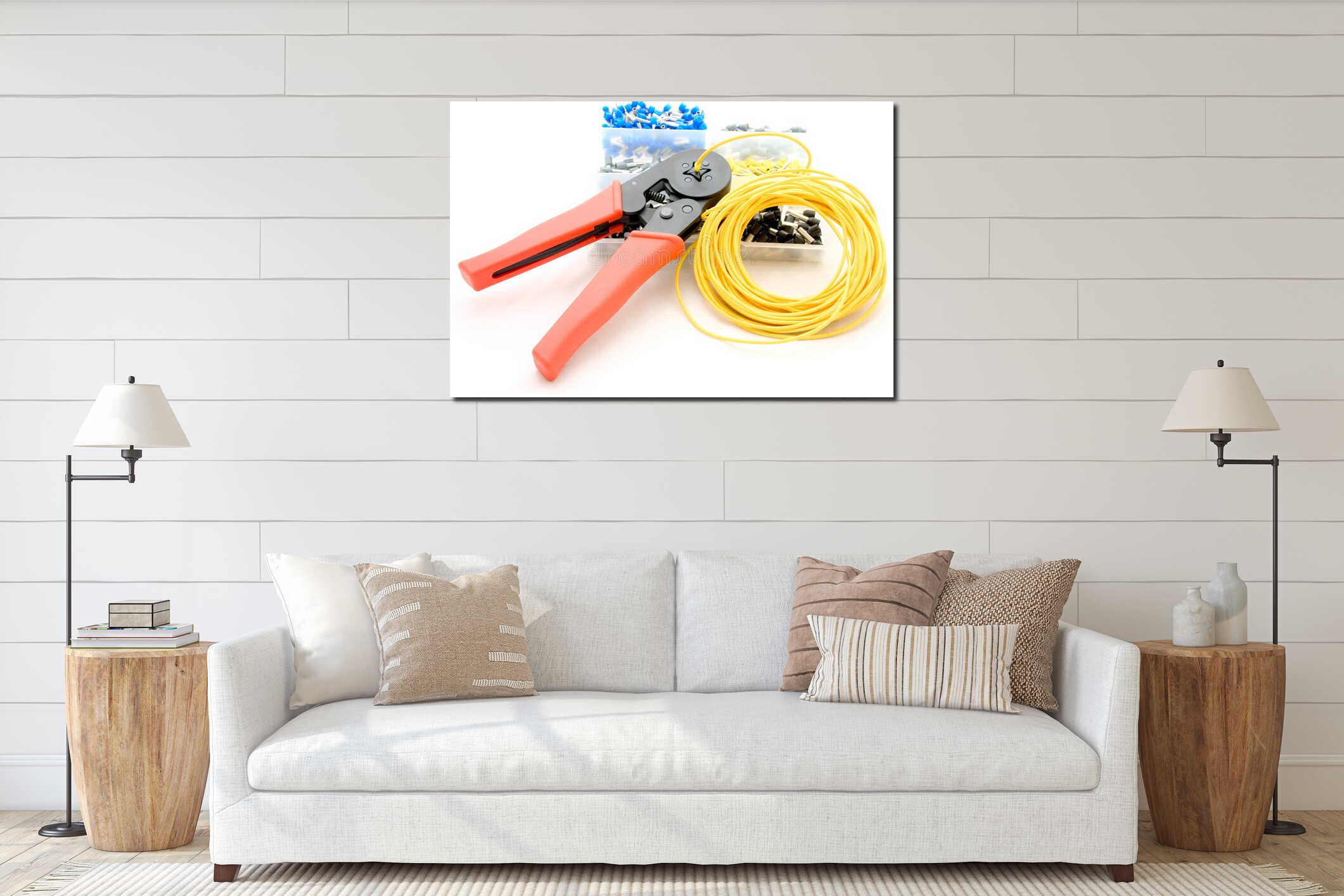 Canvas hanging interior mockup