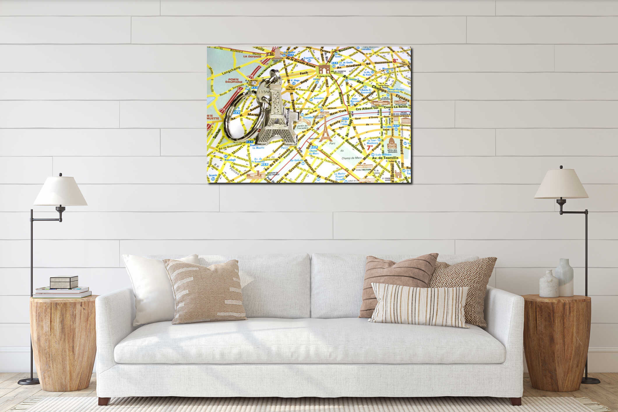 Canvas hanging interior mockup