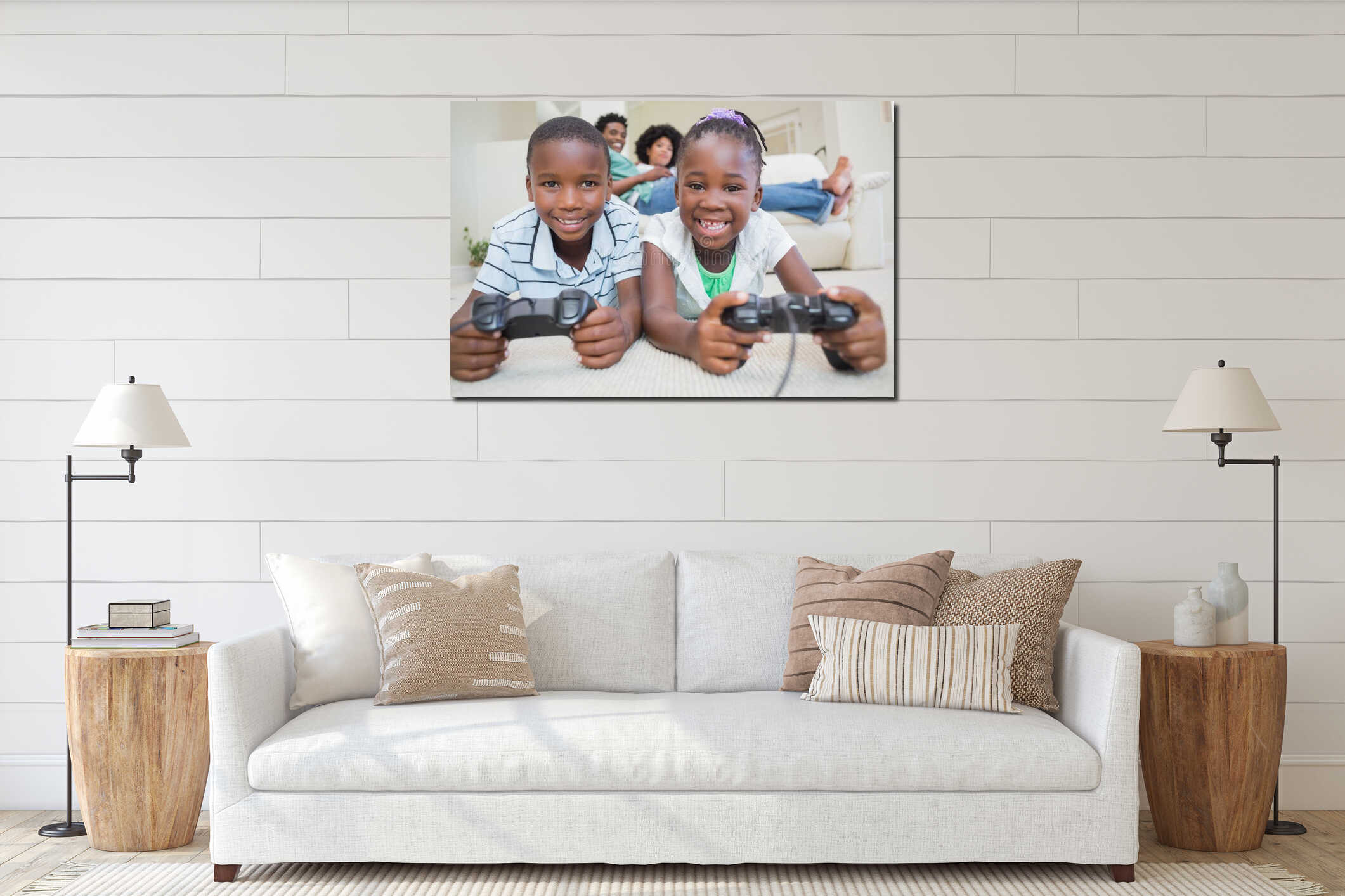 Canvas hanging interior mockup