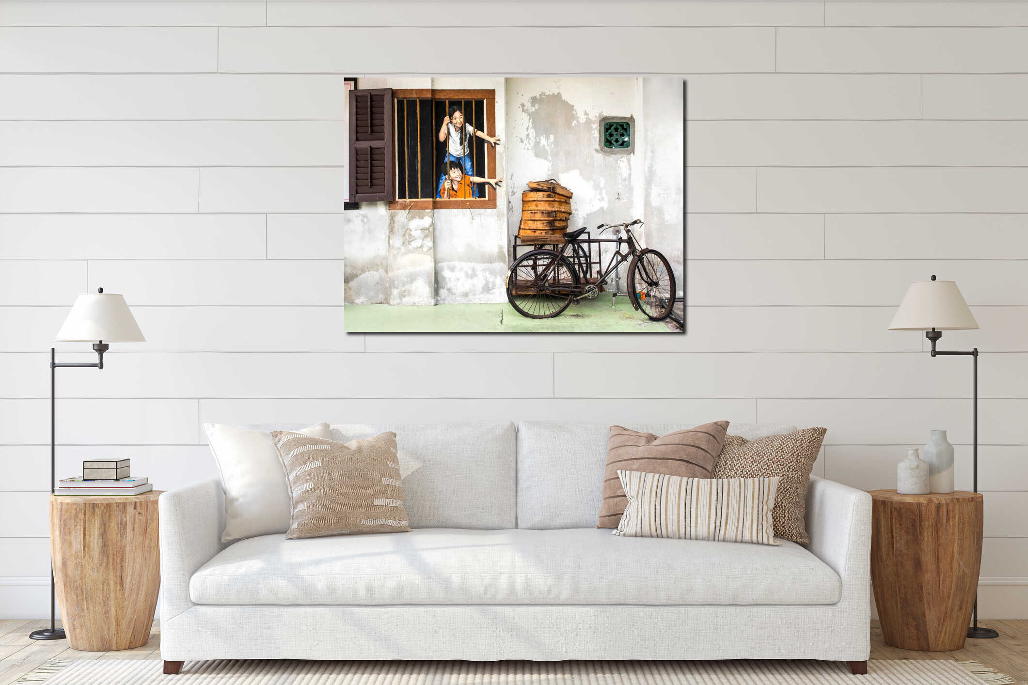 Canvas hanging interior mockup