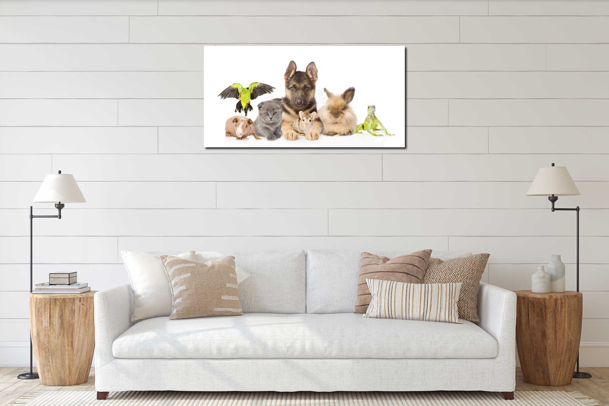 Canvas hanging interior mockup