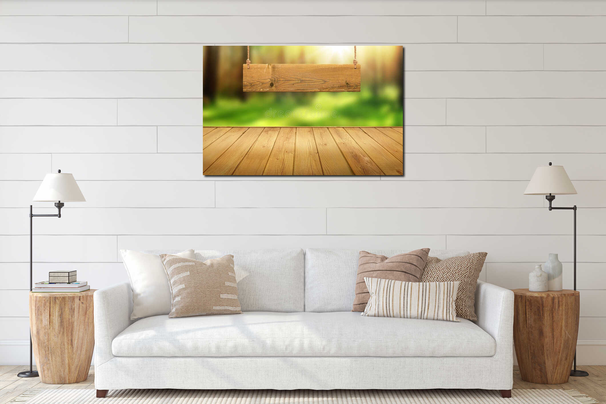 Canvas hanging interior mockup