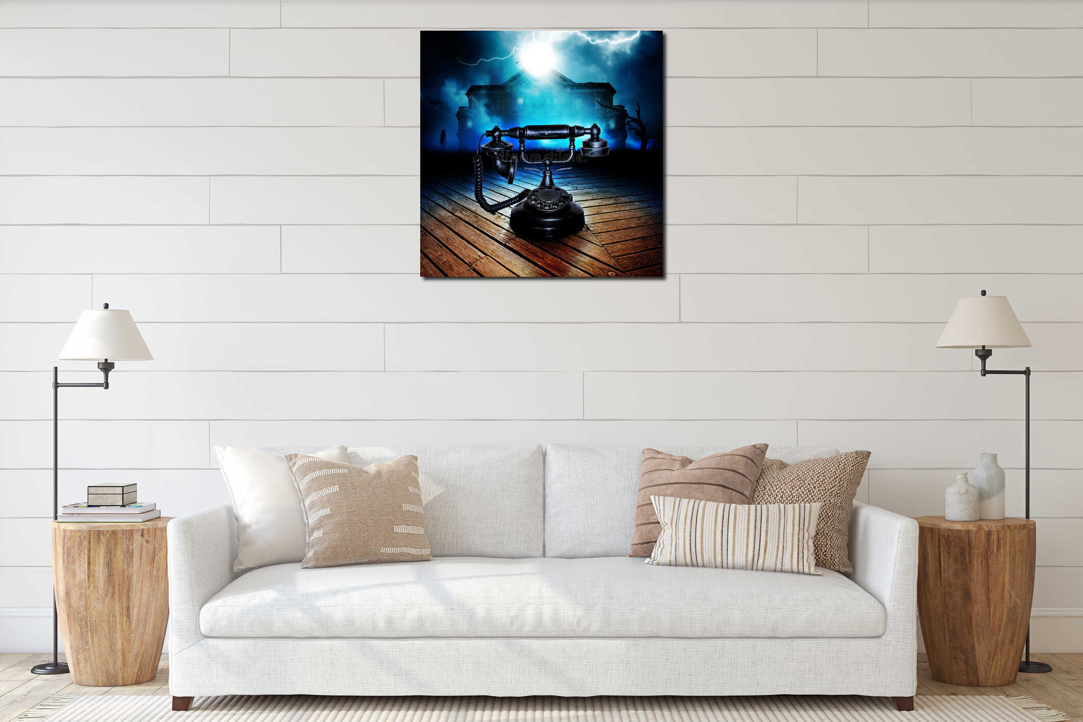 Canvas hanging interior mockup